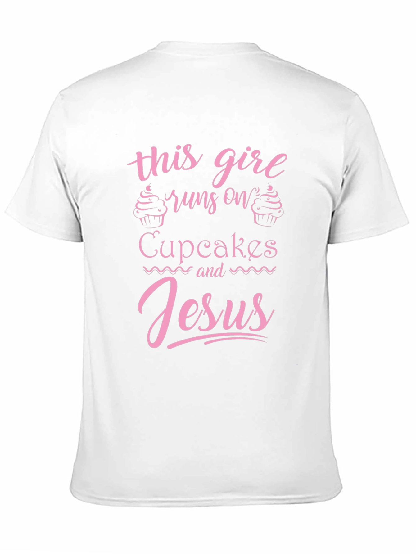 Black Runs on Cupcakes and Jesus Graphic T-Shirt view 11