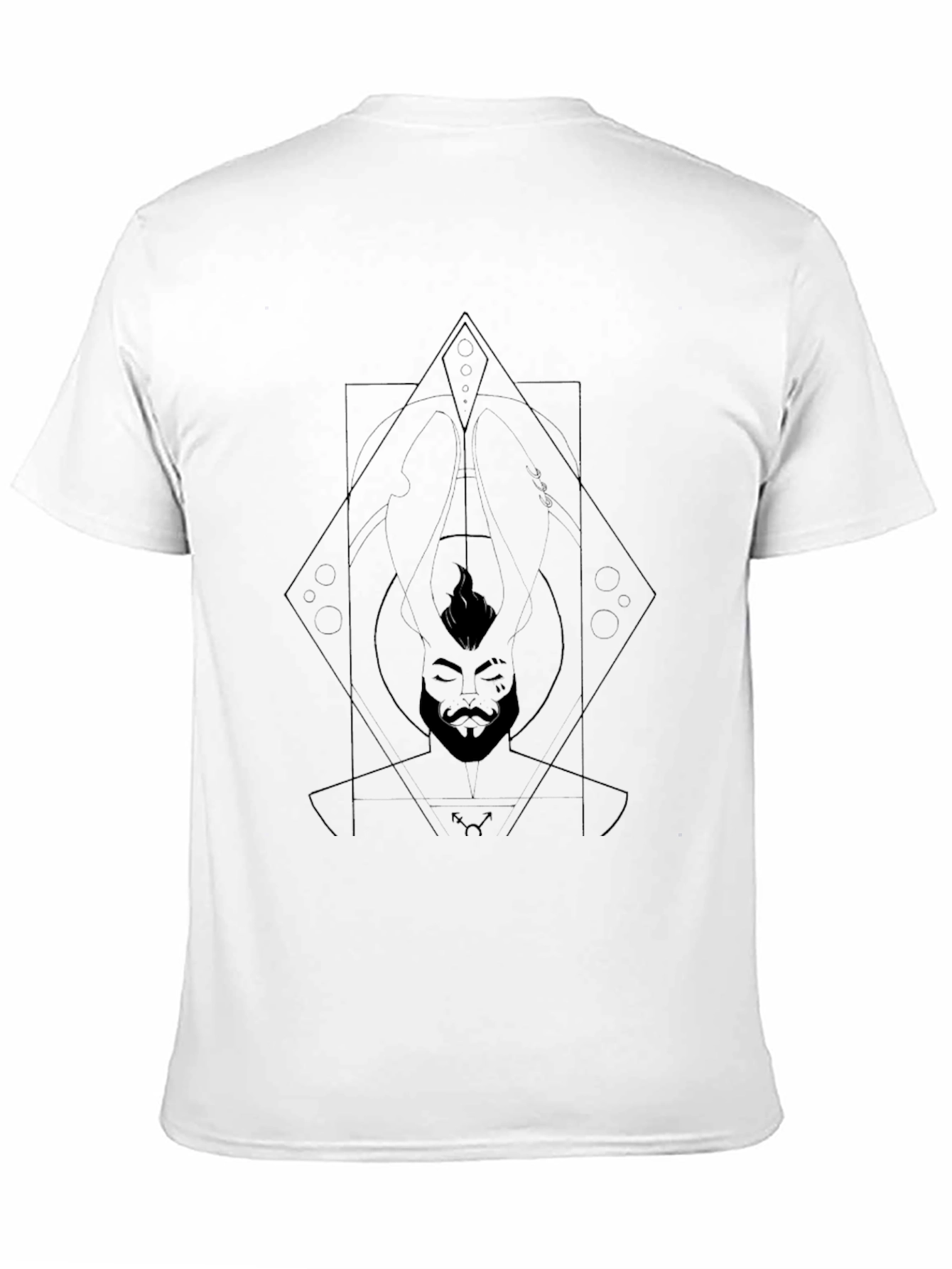 Black Geometric Graphic Print Black T-Shirt view 11