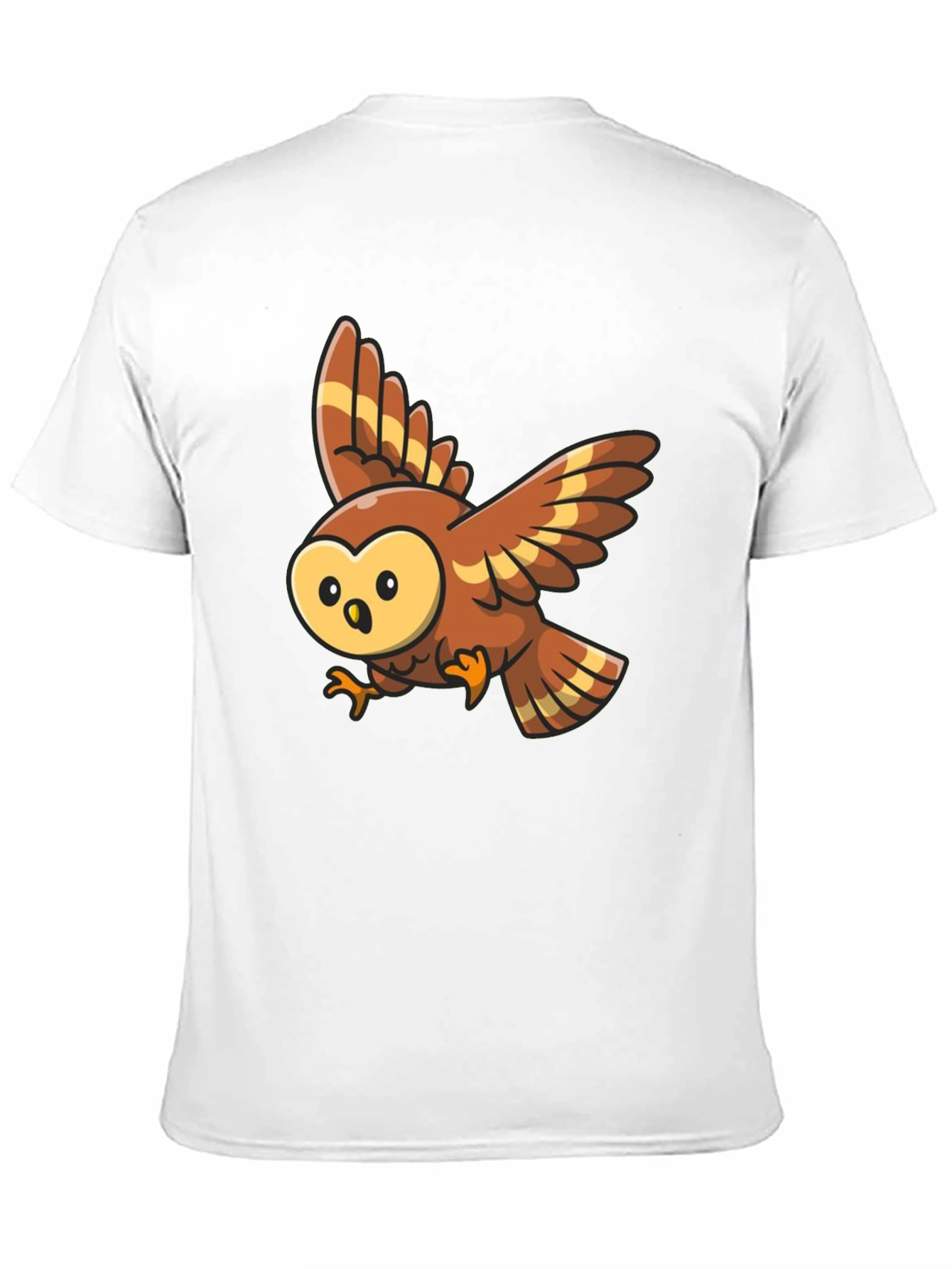 Black Cartoon Owl Graphic Tee - Black Cotton Blend view 11