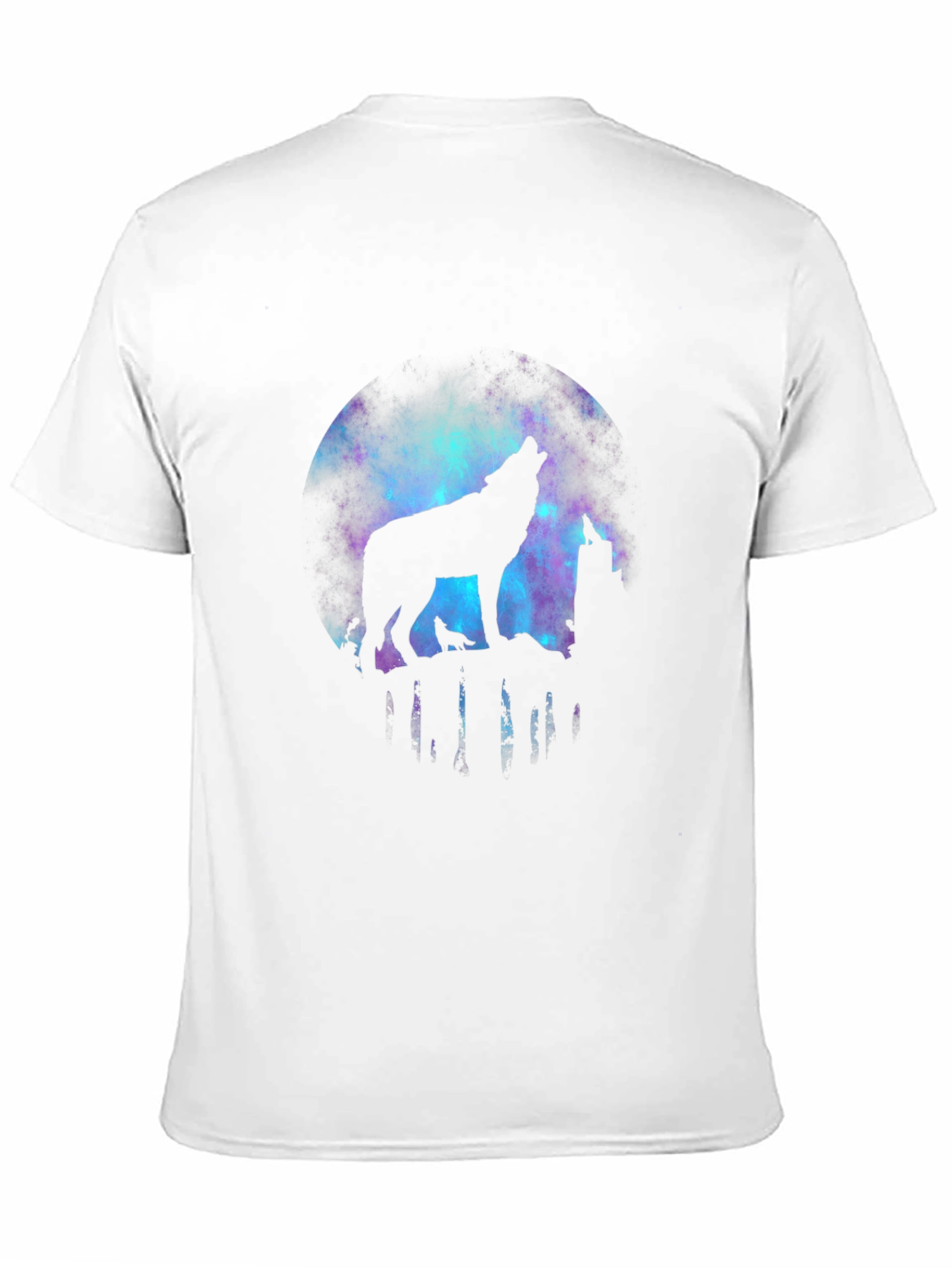 Black Wolf Galaxy T-Shirt - Men's Black Tee view 11