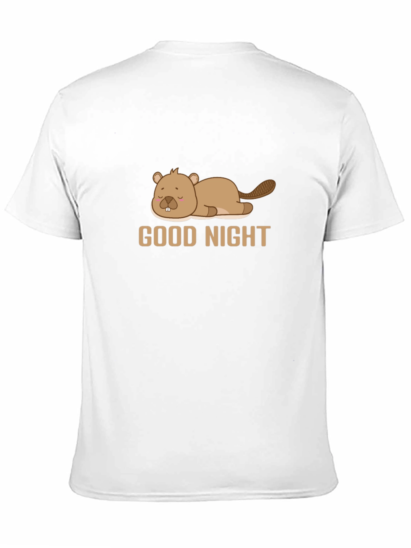 Black Good Night Beaver T-Shirt - Soft Black Cotton Blend view 11