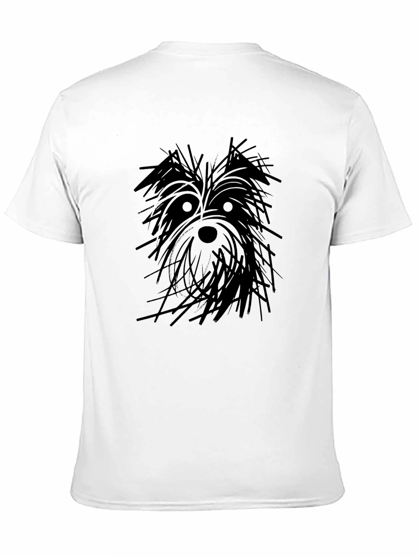 Black Dog Sketch Graphic Black T-Shirt view 11