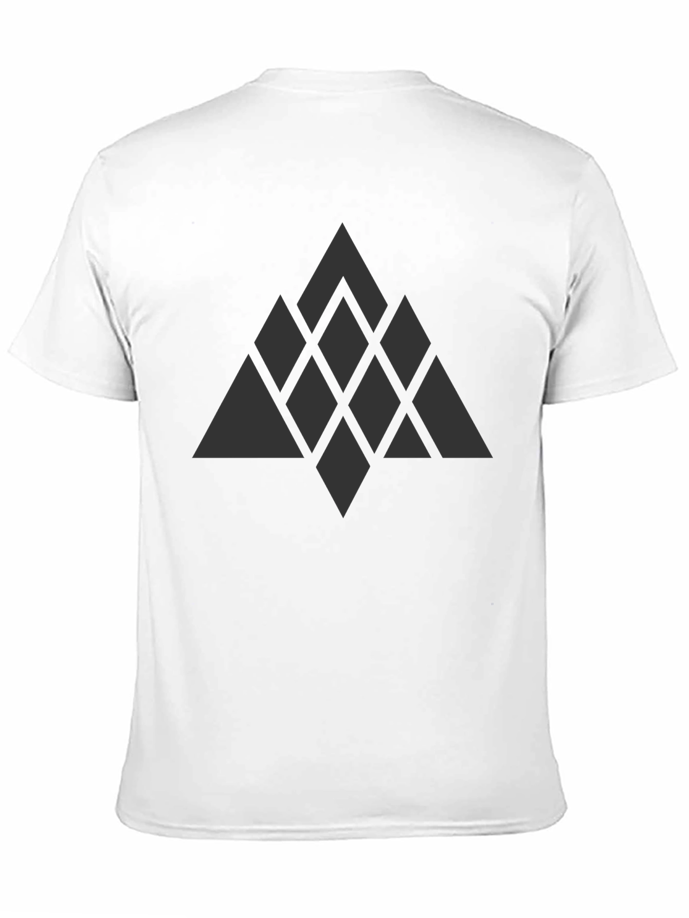 Black Geometric Diamond Pattern T-Shirt - Dark Gray Design view 11
