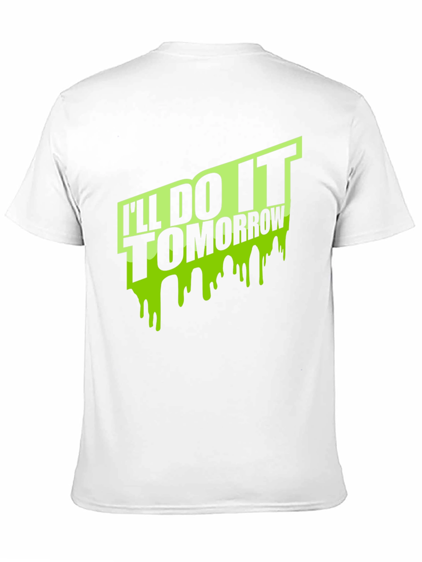 Black I'll Do It Tomorrow Men's Black T-Shirt view 11
