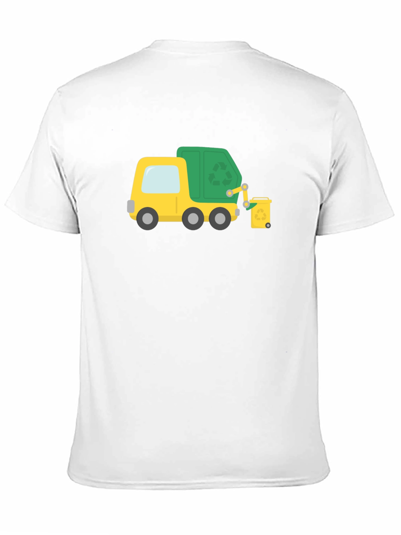 Black Garbage Truck Cartoon Black T-Shirt view 11