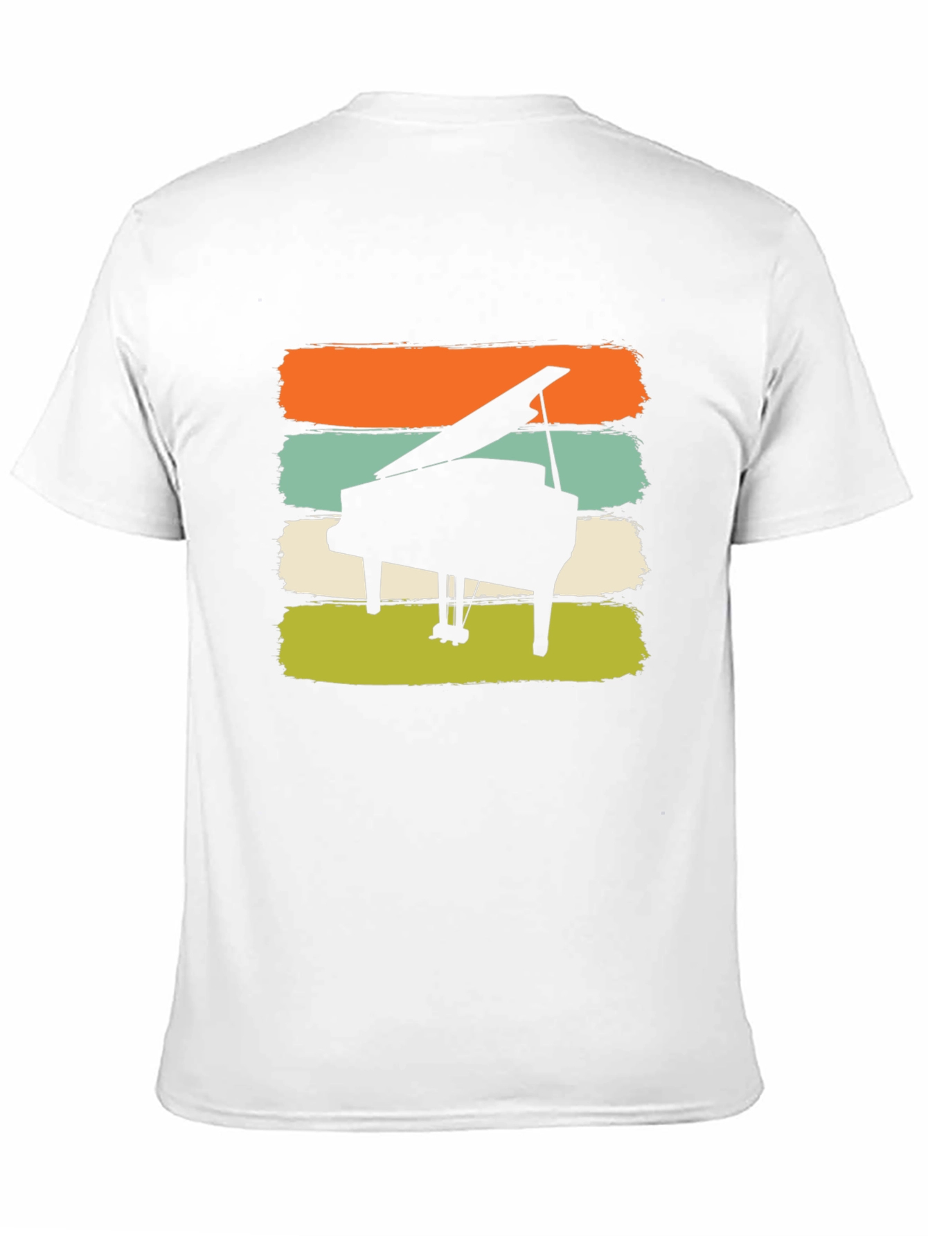 Black Retro Piano Graphic Tee - Music Lover's Shirt view 11