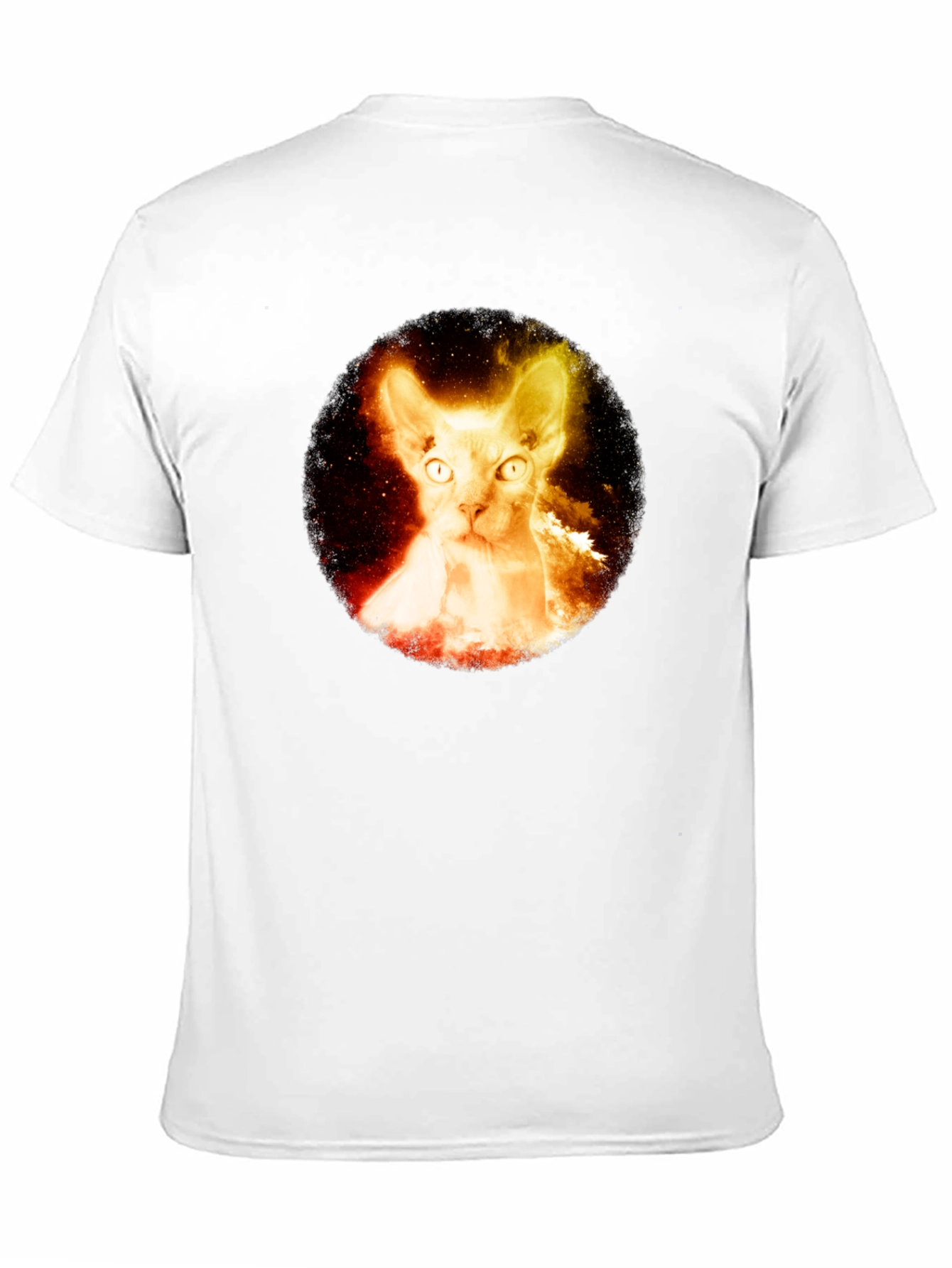 Black Sphynx Cat Galaxy T-Shirt - Unique Graphic Tee view 11