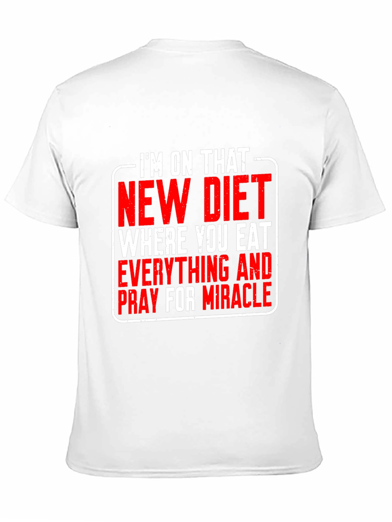 Black Funny Diet T-Shirt: Eat Everything & Pray view 11