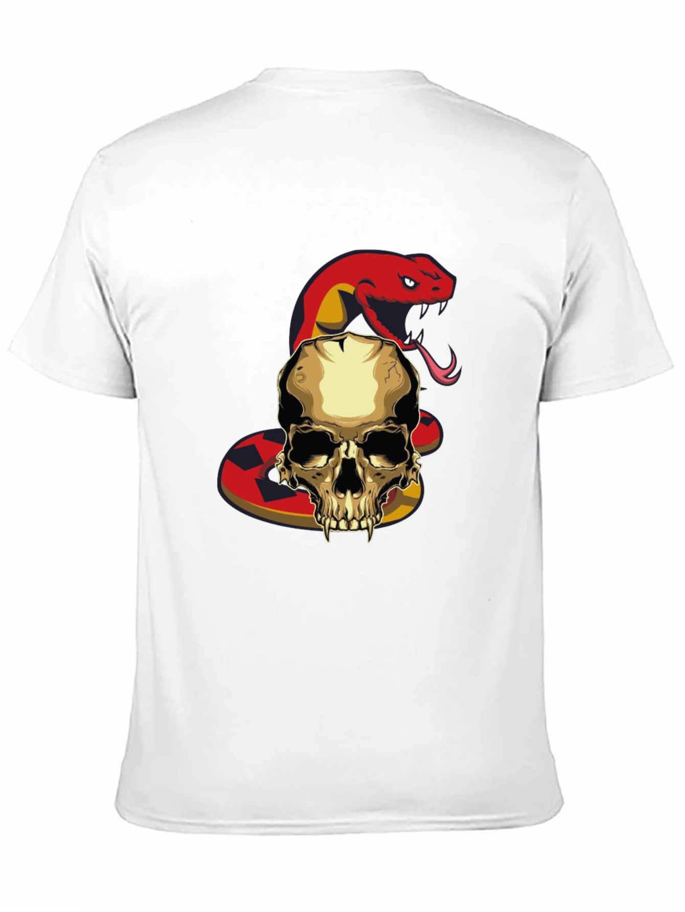 Black Skull and Snake Graphic T-Shirt view 11