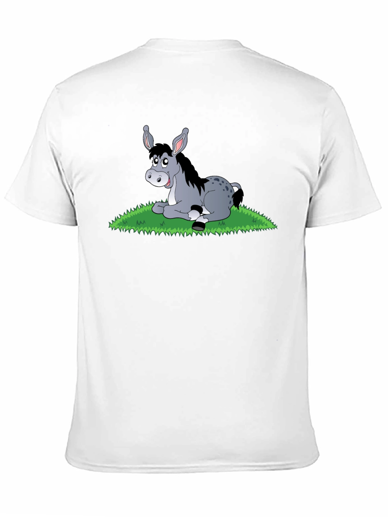Black Cute Donkey Cartoon Black T-Shirt view 11