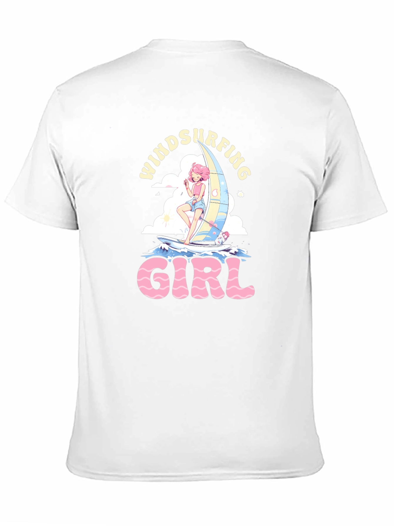 Black Windsurfing Girl Black Graphic T-Shirt view 11