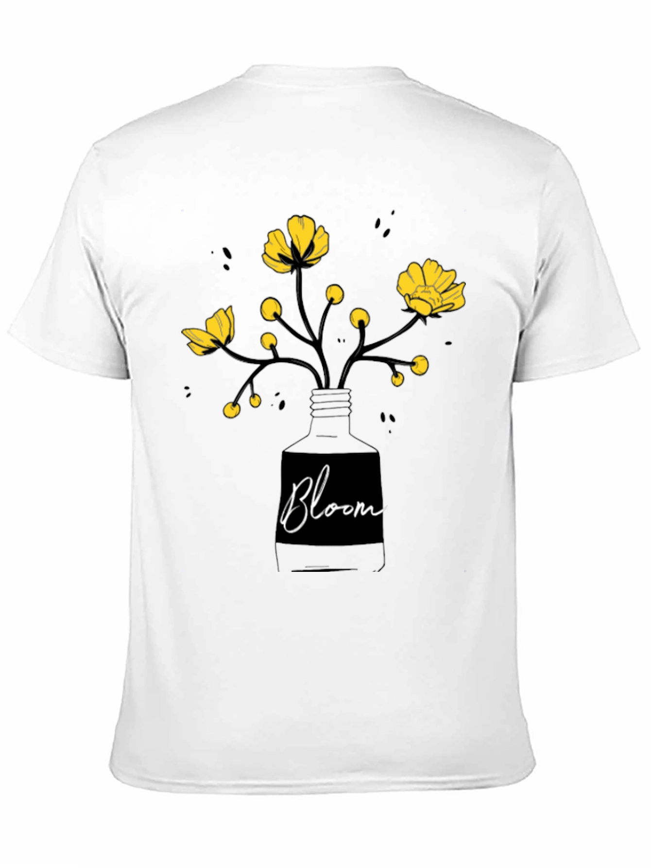 Black Bloom Graphic Tee - Black Cotton T-Shirt view 11