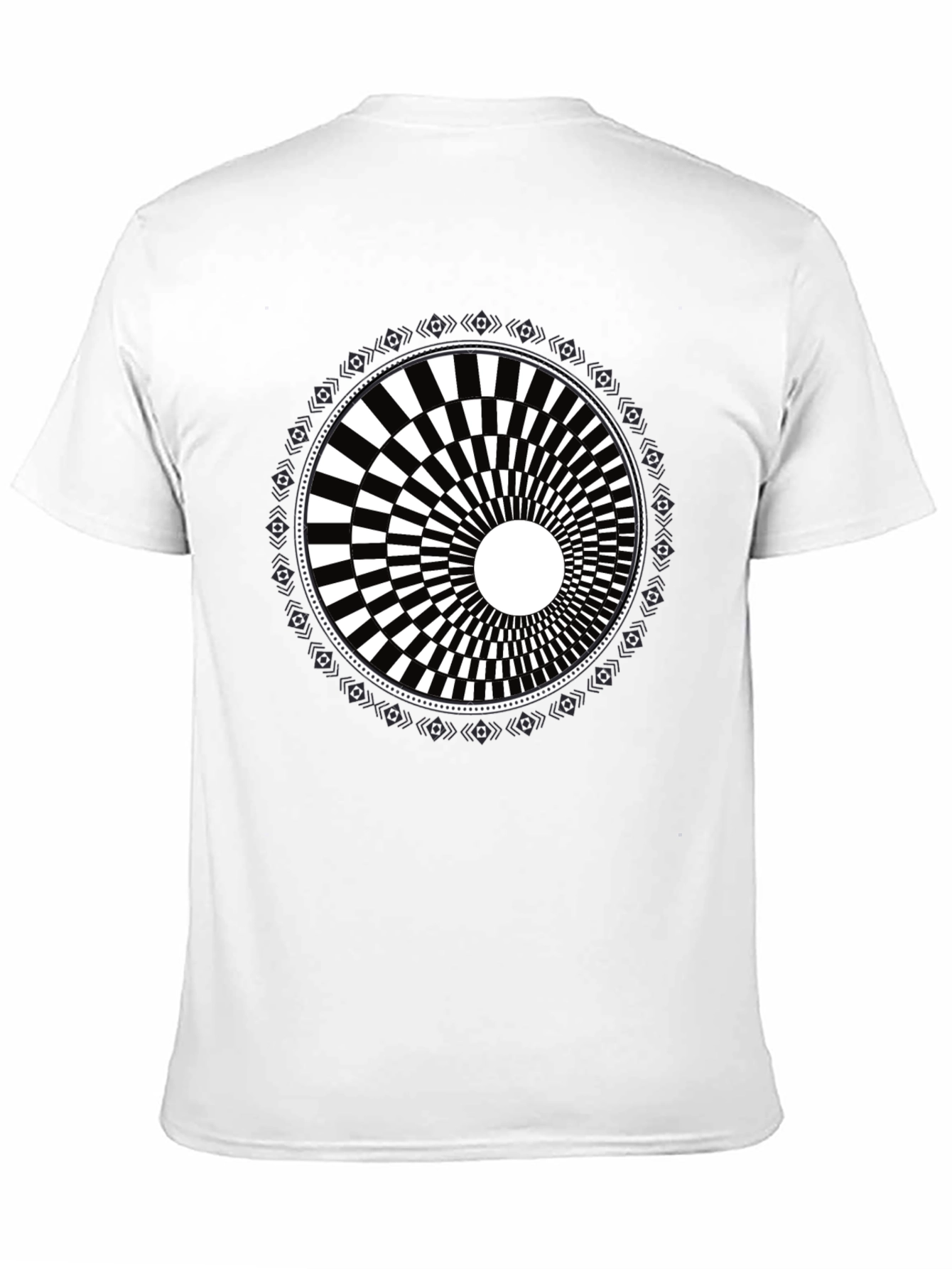 Black Optical Illusion Graphic Tee - Black Cotton Blend view 11