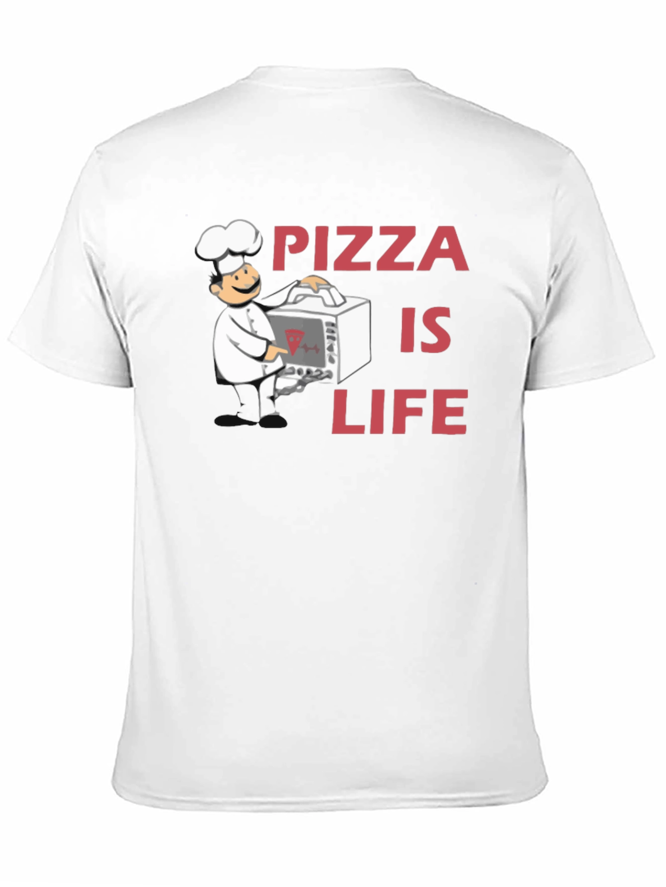 Pizza is Life Graphic Tee - Chef Design Black T-Shirt - 11