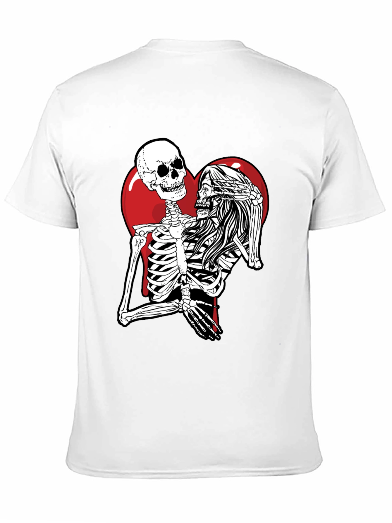 Black Skeleton Love Black T-Shirt - Unique Graphic Tee view 11