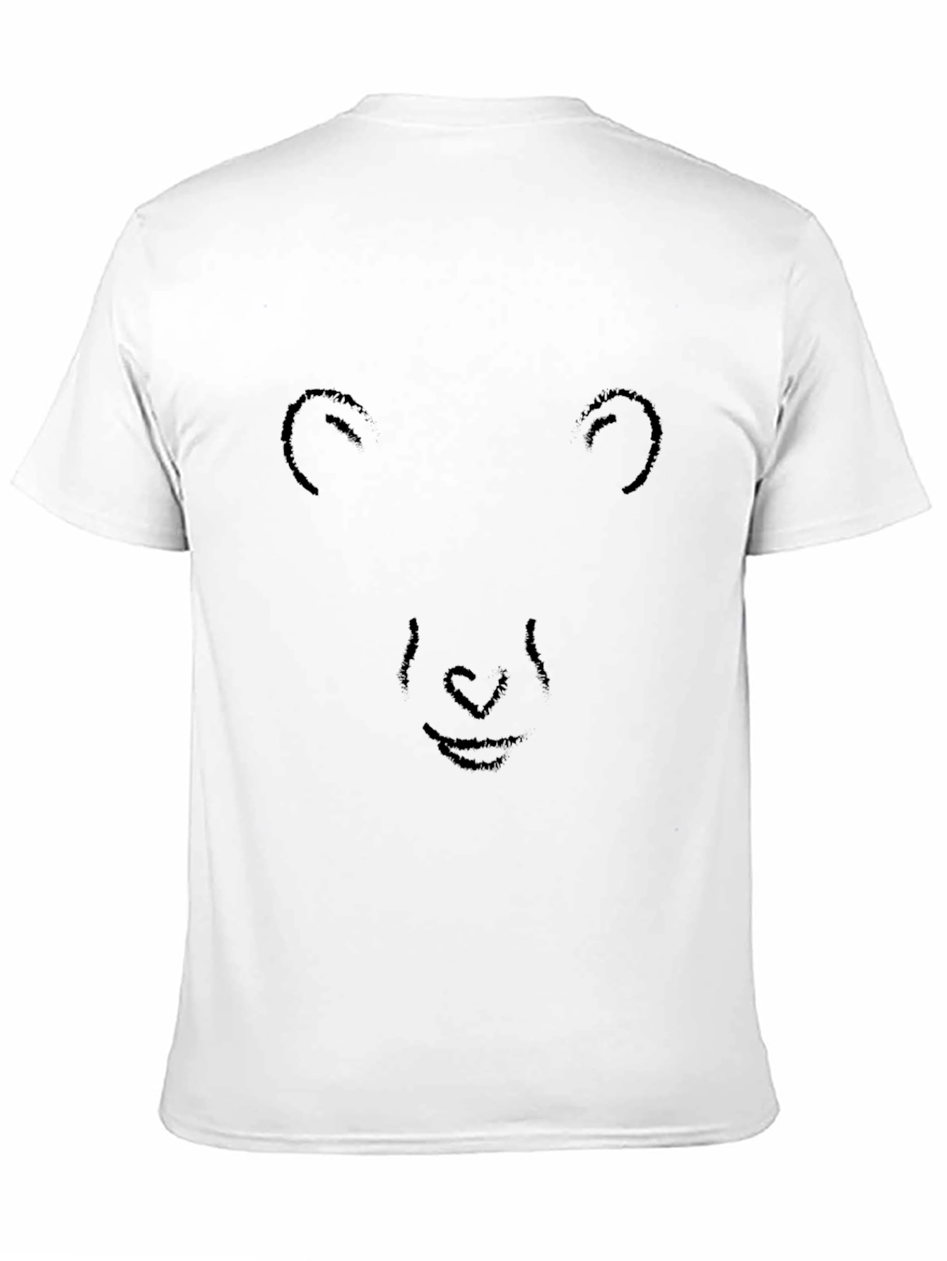 Black Minimalist Bear Face Graphic Tee - Black view 11