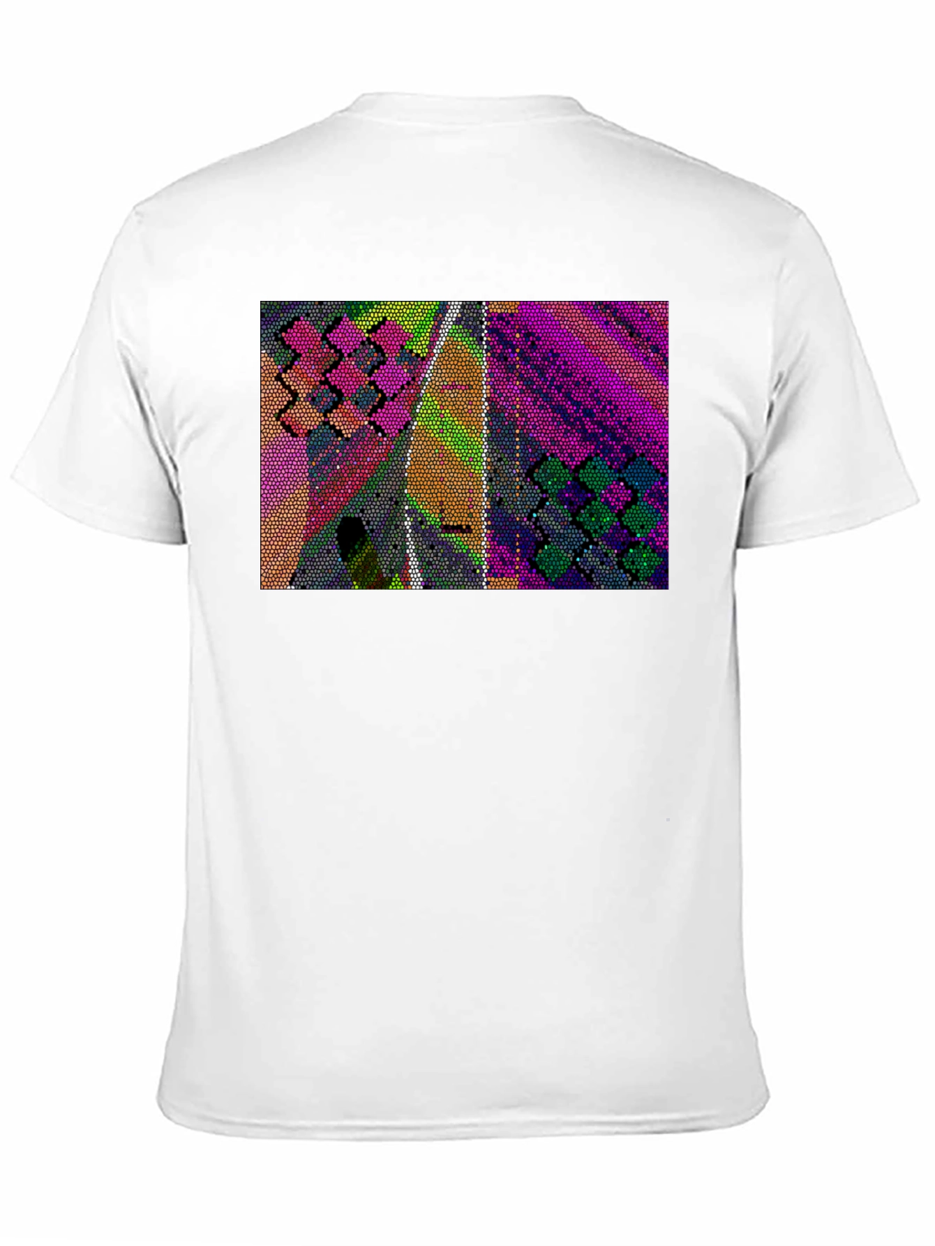 Black Abstract Mosaic T-Shirt view 11