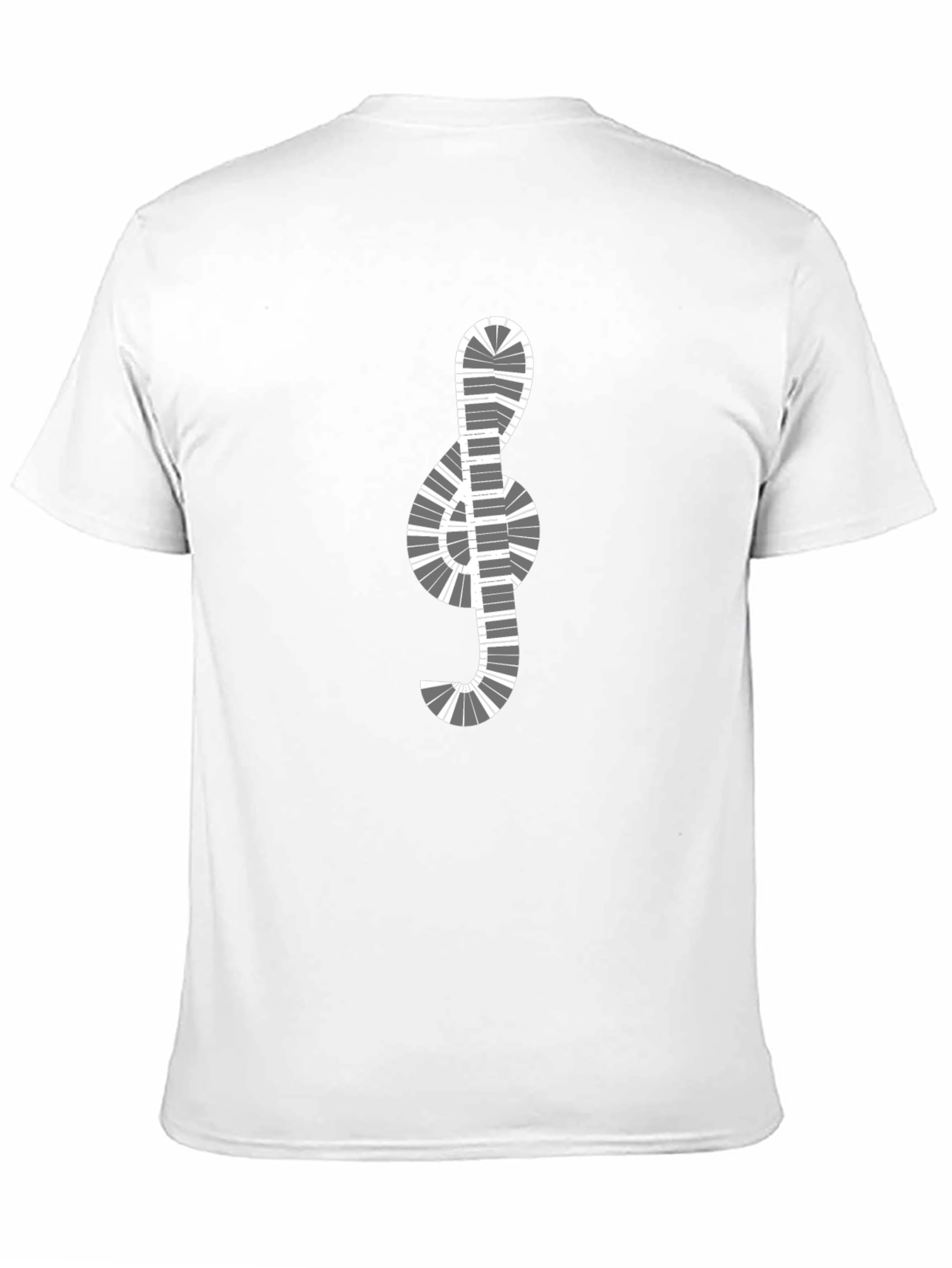 Black Musical Clef Piano Keys Graphic T-Shirt view 11