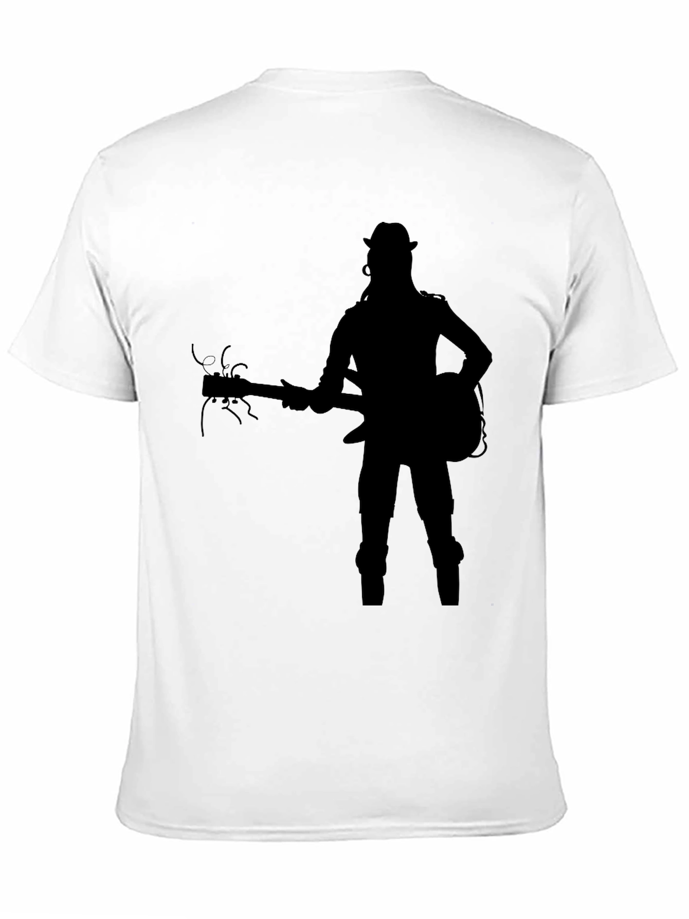 Black Silhouette Guitarist Graphic Tee - Black view 11