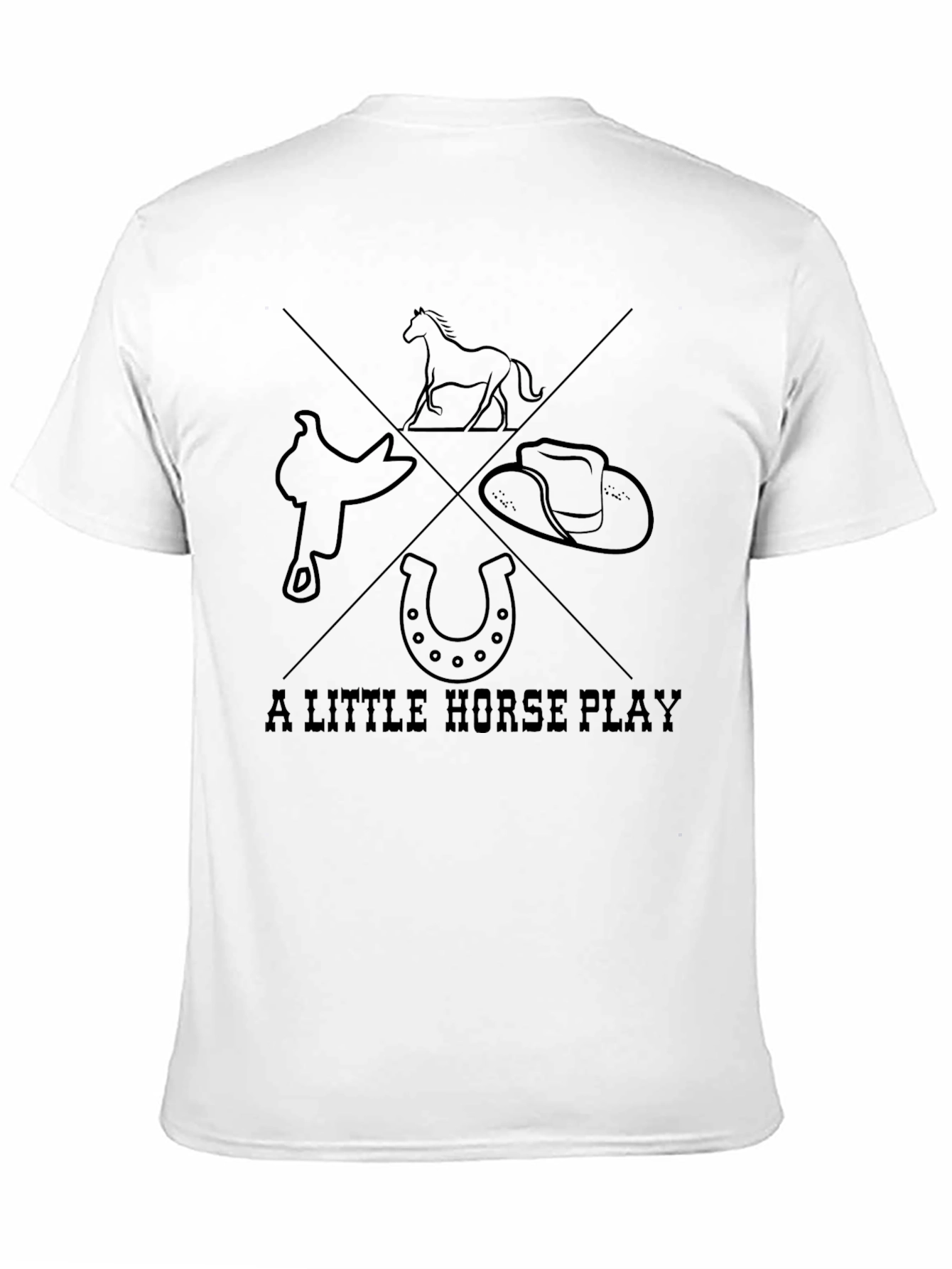 Black A Little Horse Play Graphic Tee view 11
