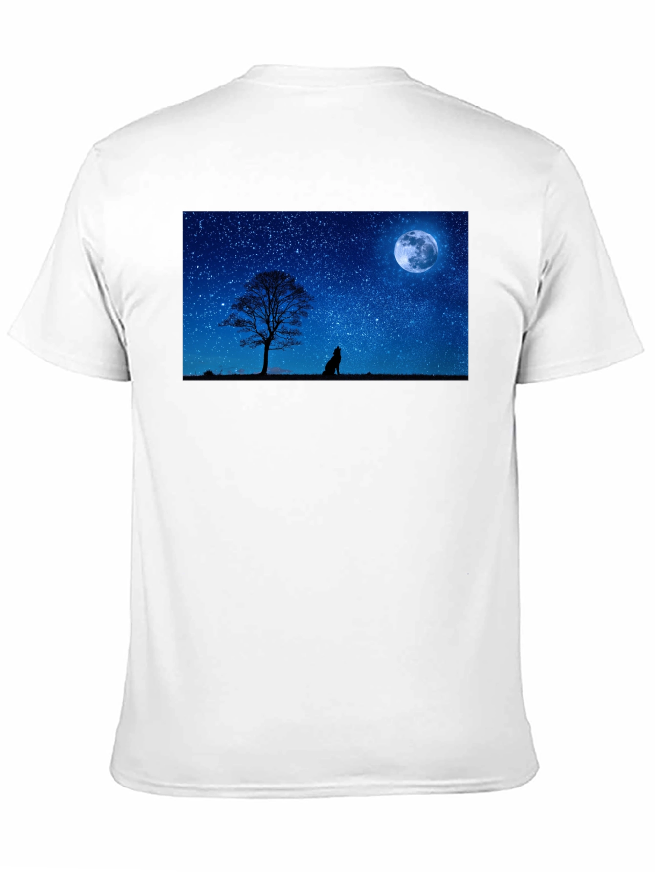 Black Wolf Howling at Moon T-Shirt - Night Sky Tee view 11