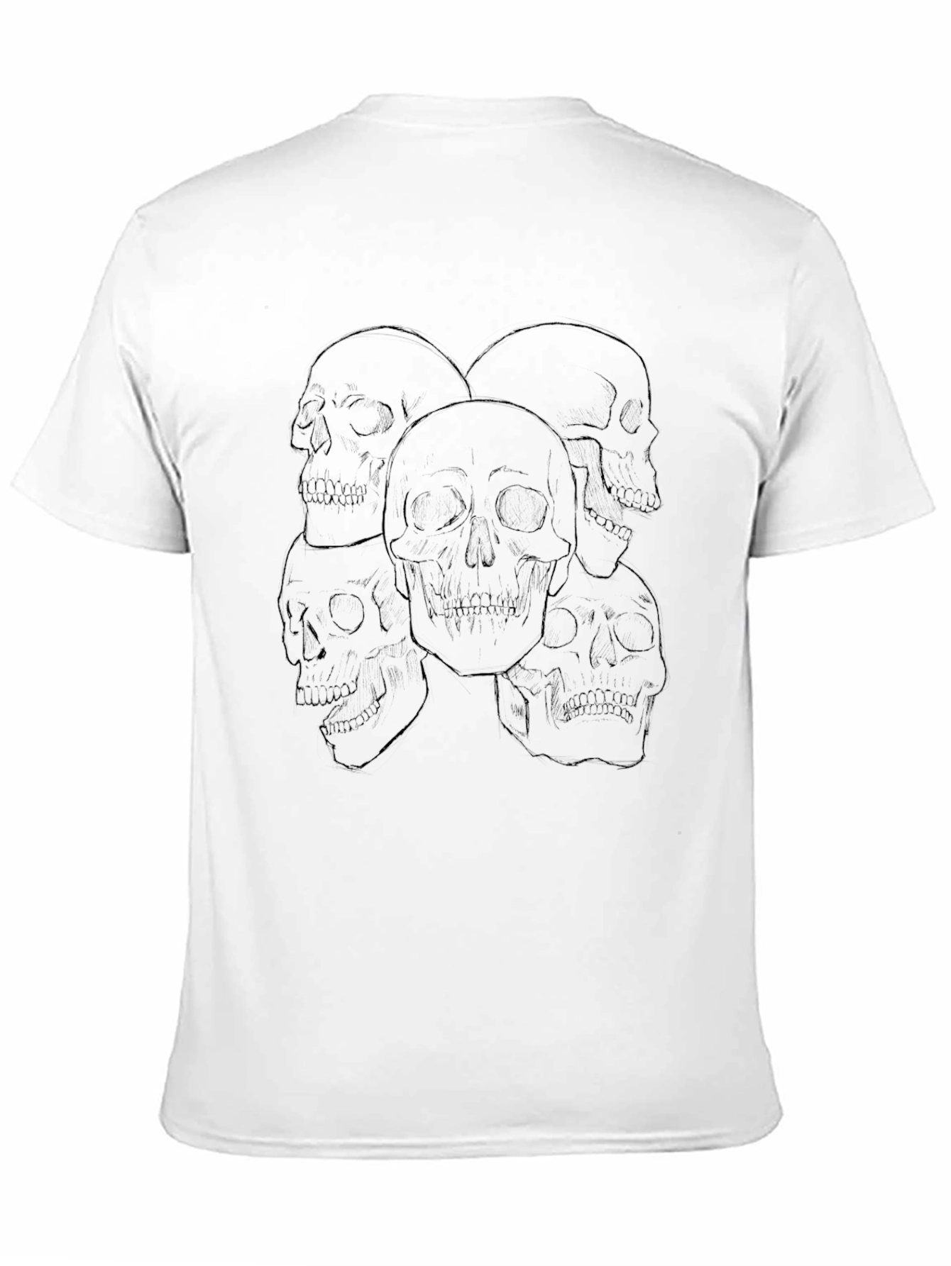 Black Skull Graphic Print Black Tee view 11