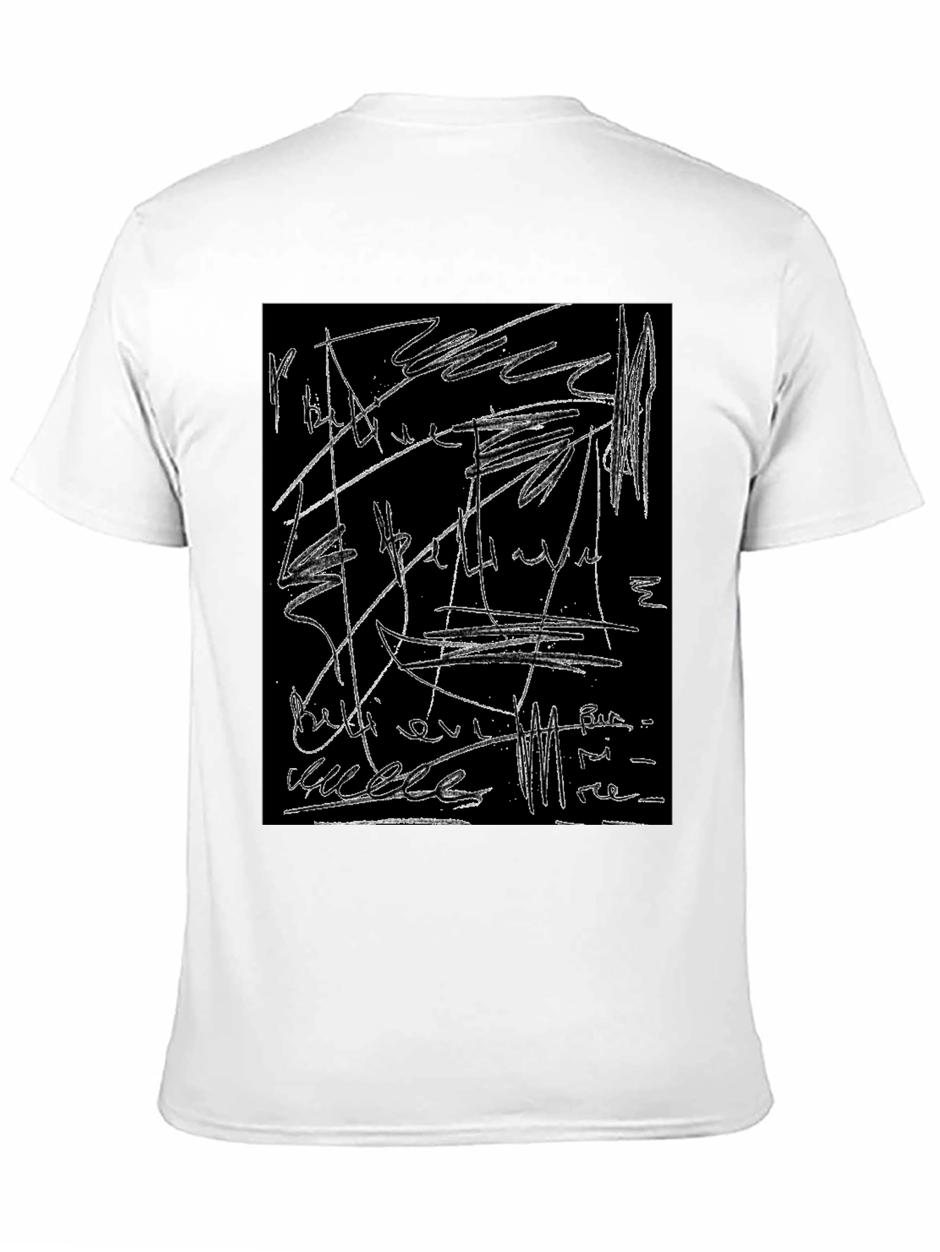 Black Abstract Scribble Graphic Black T-Shirt view 11