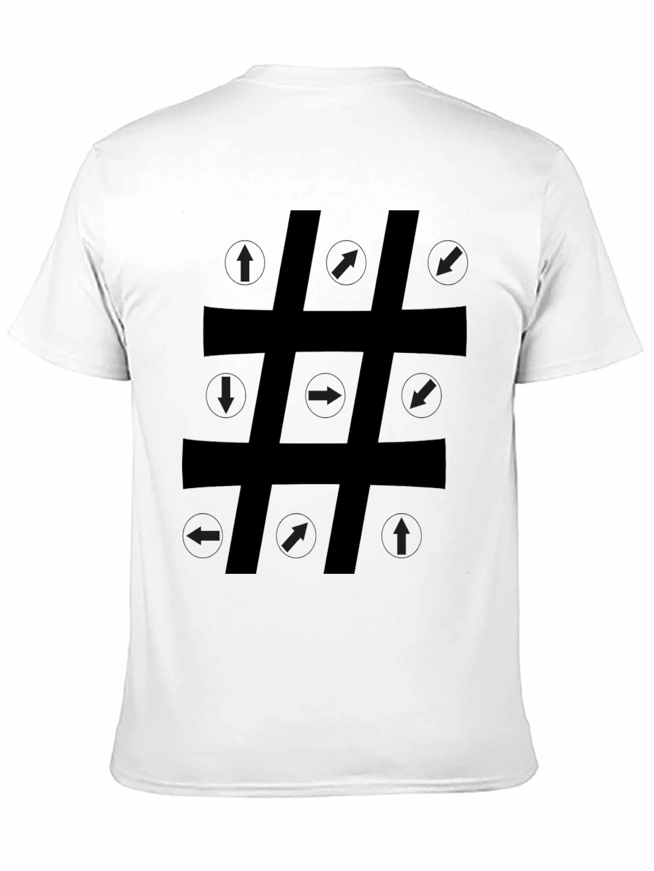 Black Arrow Direction Hashtag Graphic T-Shirt view 11