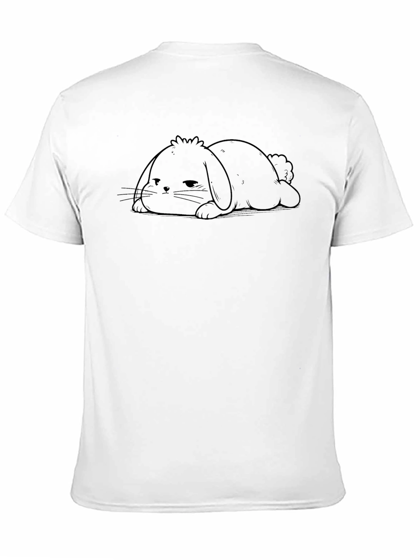 Black Relaxed Bunny Graphic Tee - Soft Cotton Blend view 11