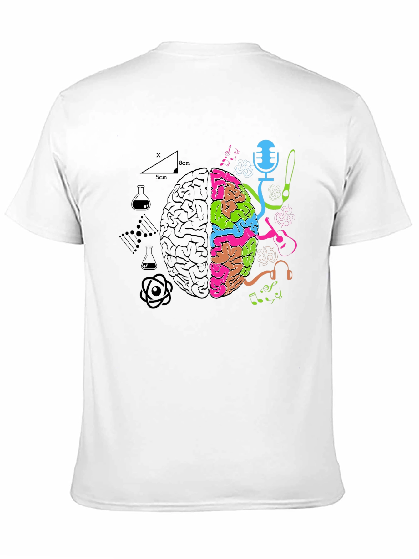 Black Brain Art vs Science T-Shirt view 11
