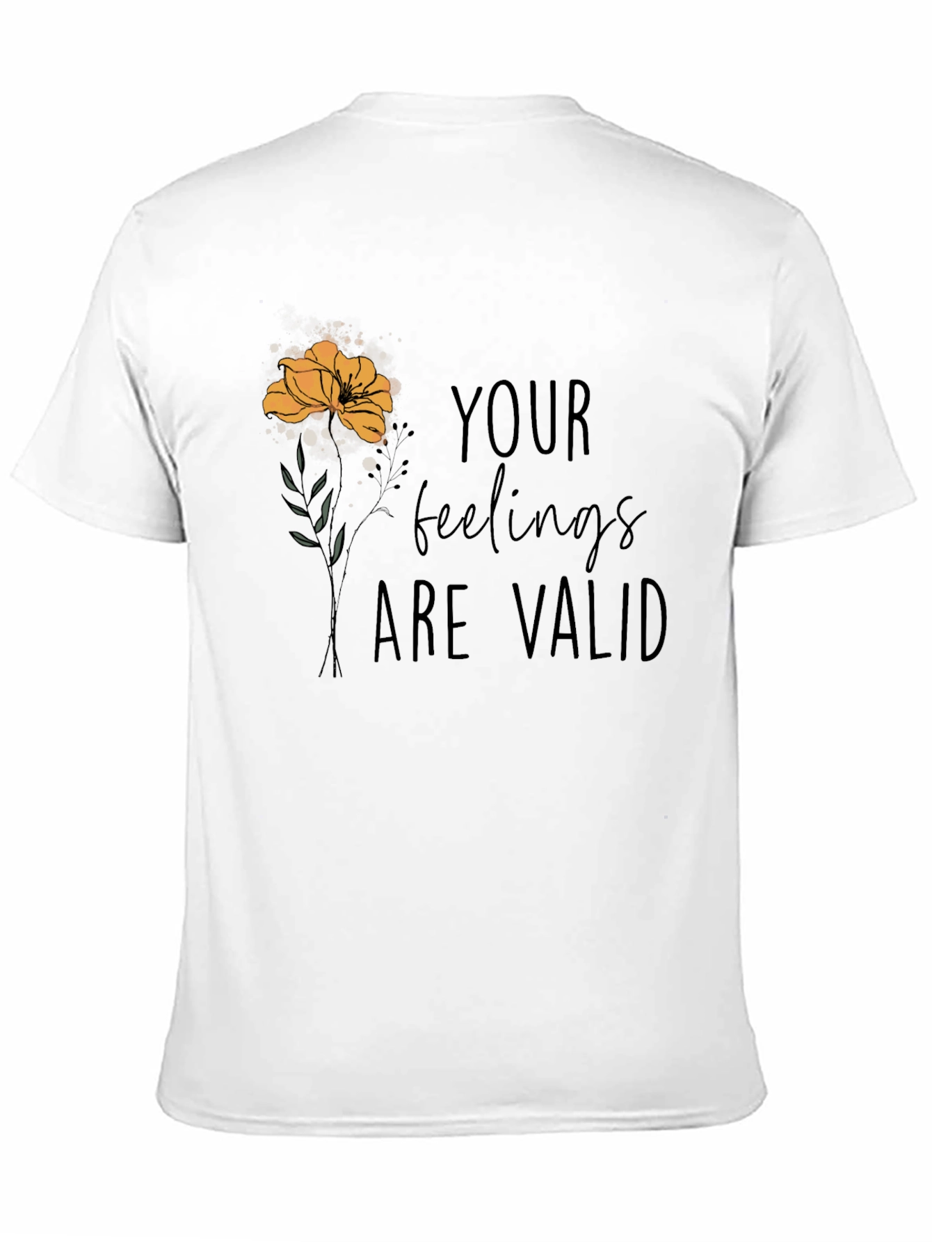 Black Valid Feelings Graphic Black Tee view 11