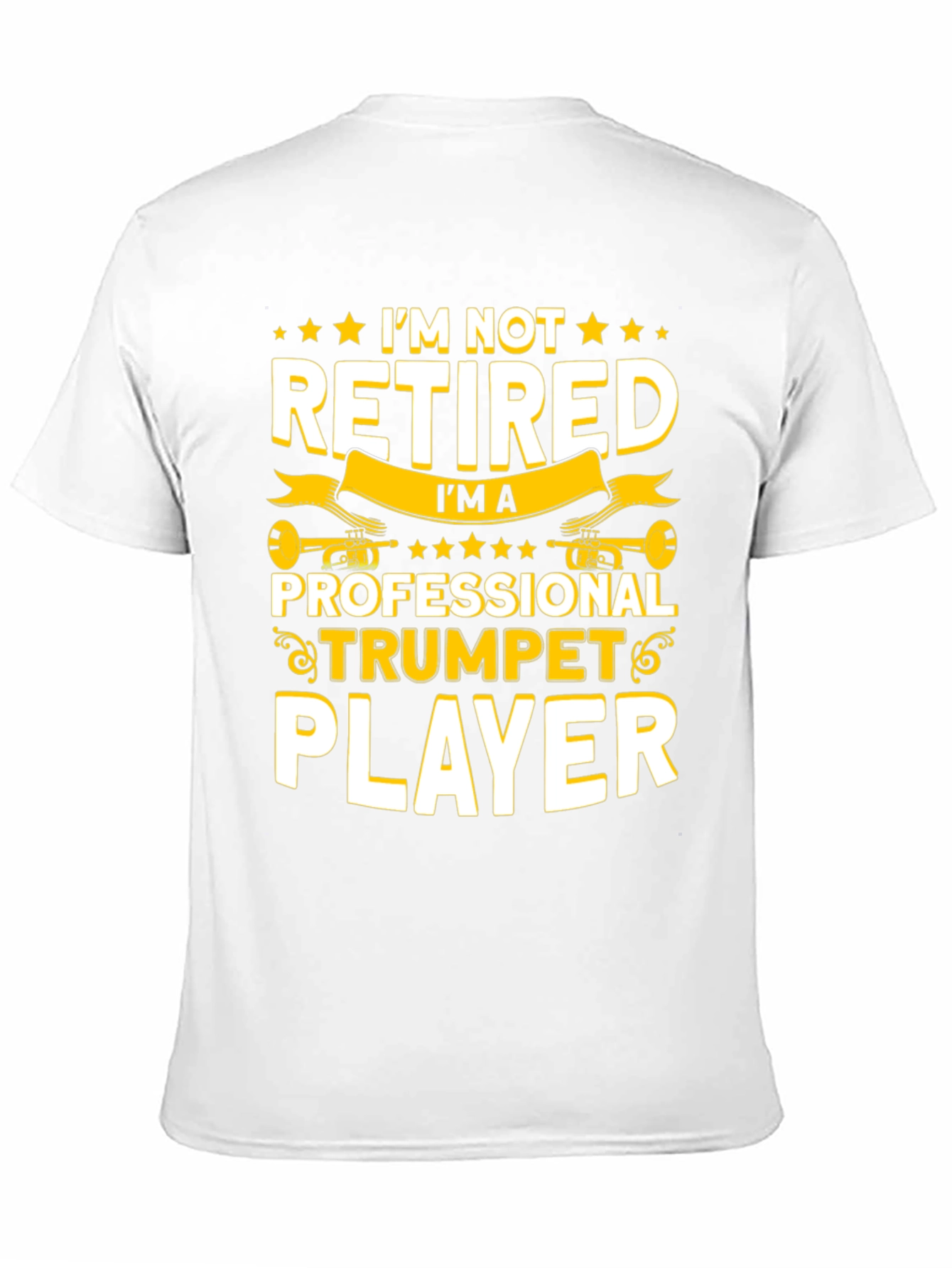 Black I'm Not Retired Trumpet Player T-Shirt view 11