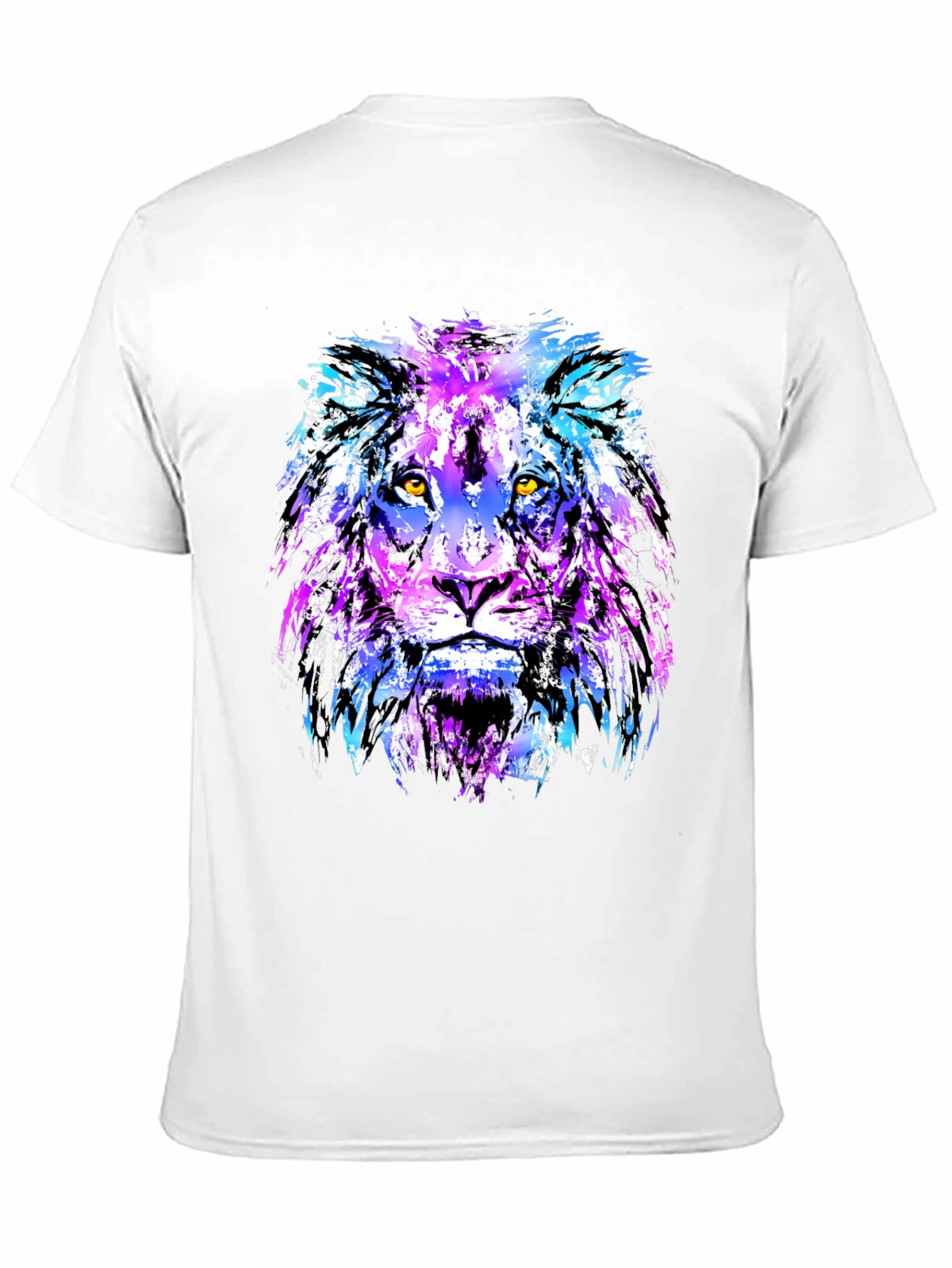 Black Vivid Lion Graphic Tee - Men's Black T-Shirt view 11