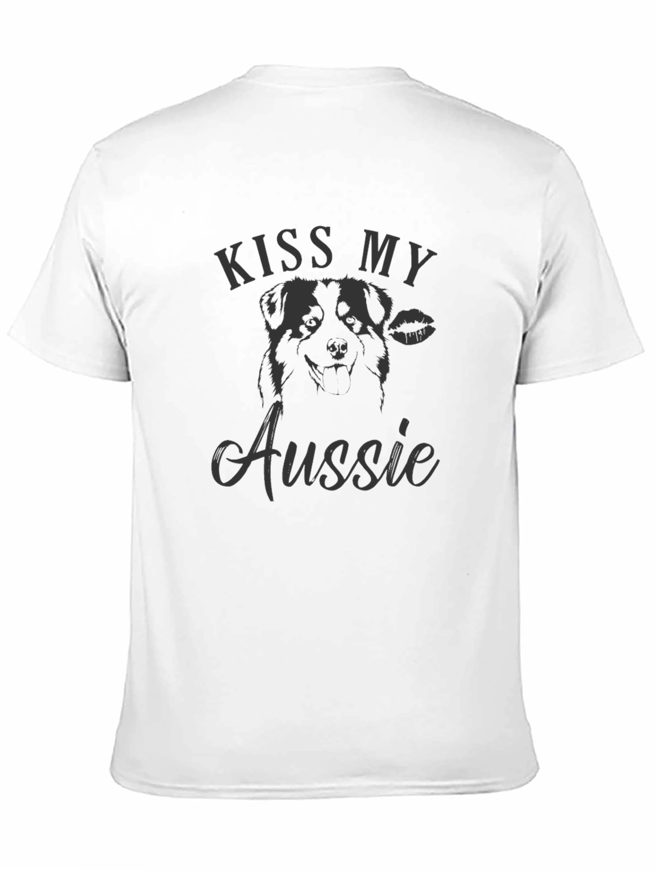 Black Kiss My Aussie Dog T-Shirt - Cute Dog Lover Tee view 11