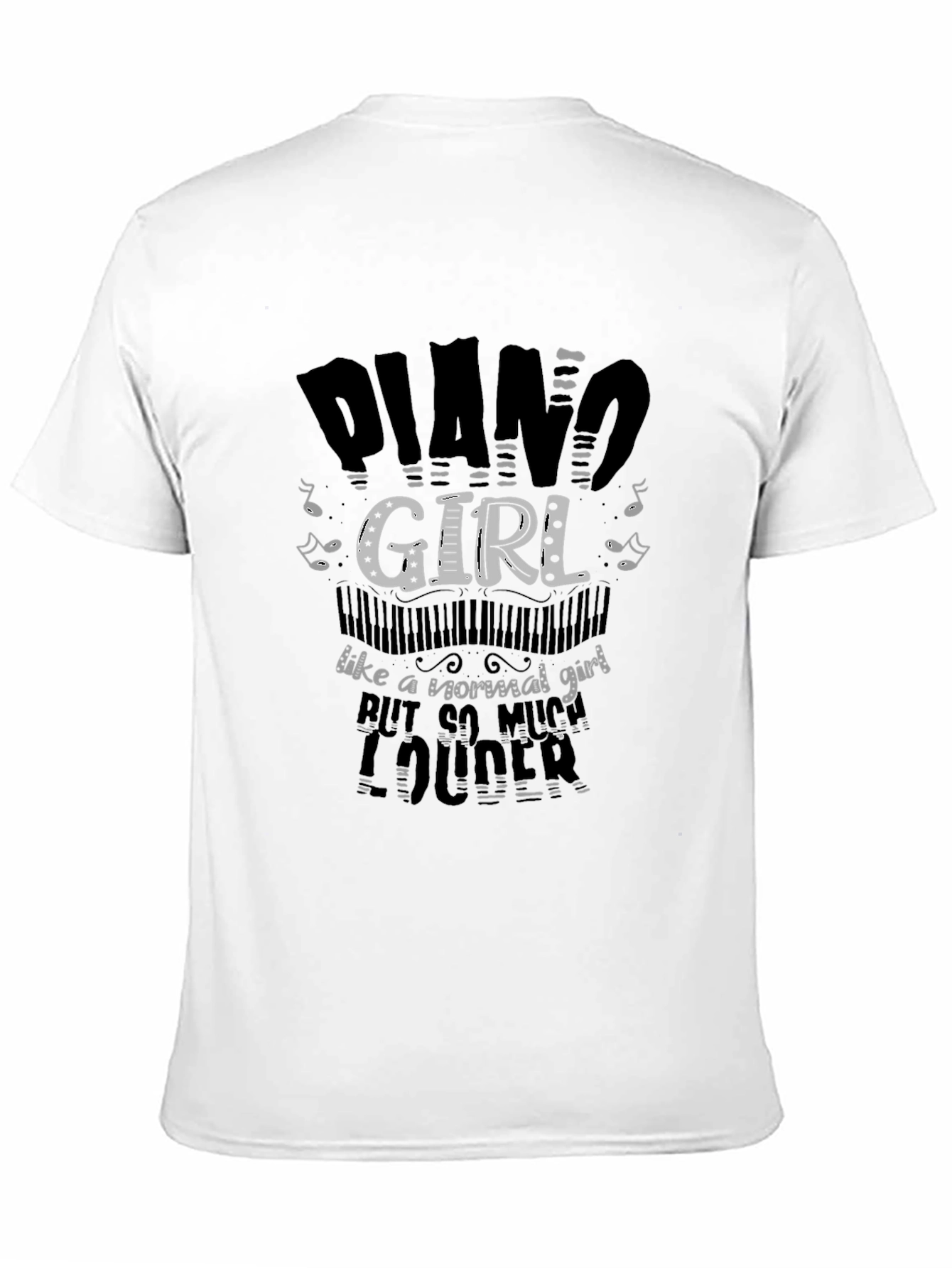 Black Piano Girl T-Shirt - Musical Humor Tee view 11