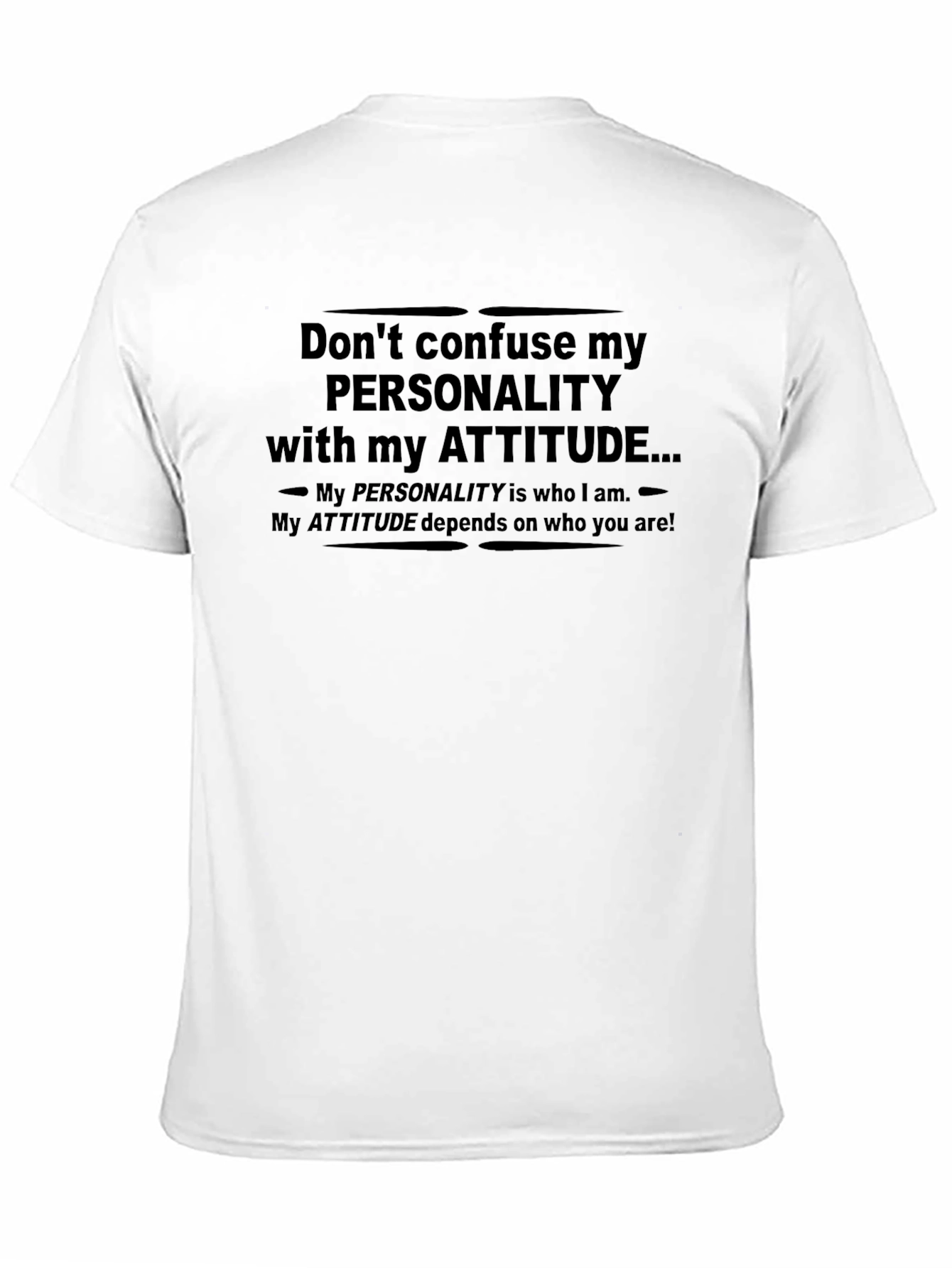 Black Personality vs Attitude Graphic T-Shirt view 11