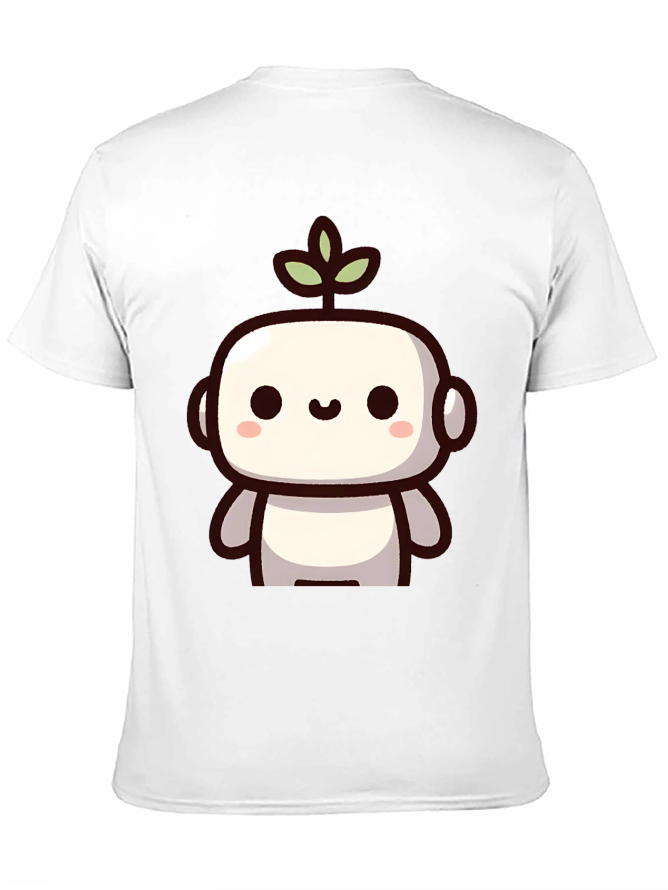 Black Cute Robot Plant Graphic T-Shirt view 11