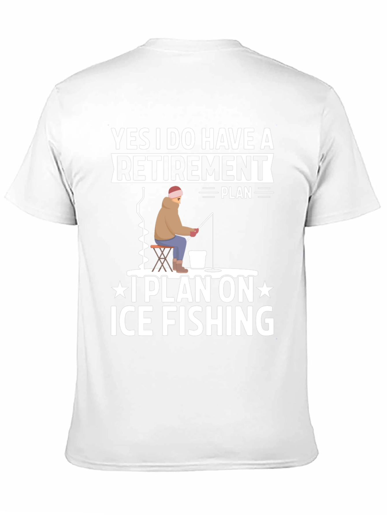 Black Retirement Plan Ice Fishing Graphic Tee view 11