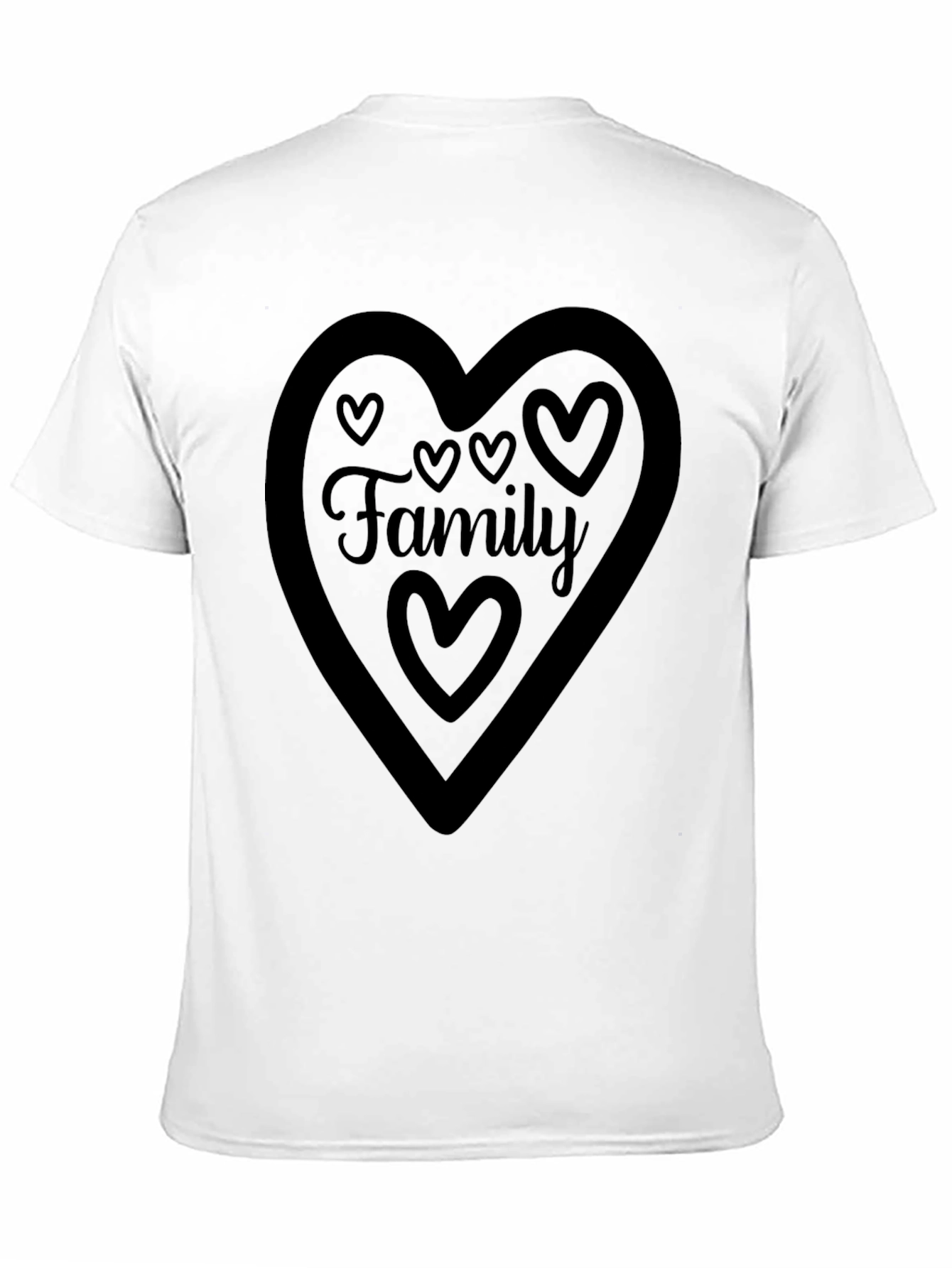 Black Family Heart Graphic Tee - Black Crew Neck Shirt view 11