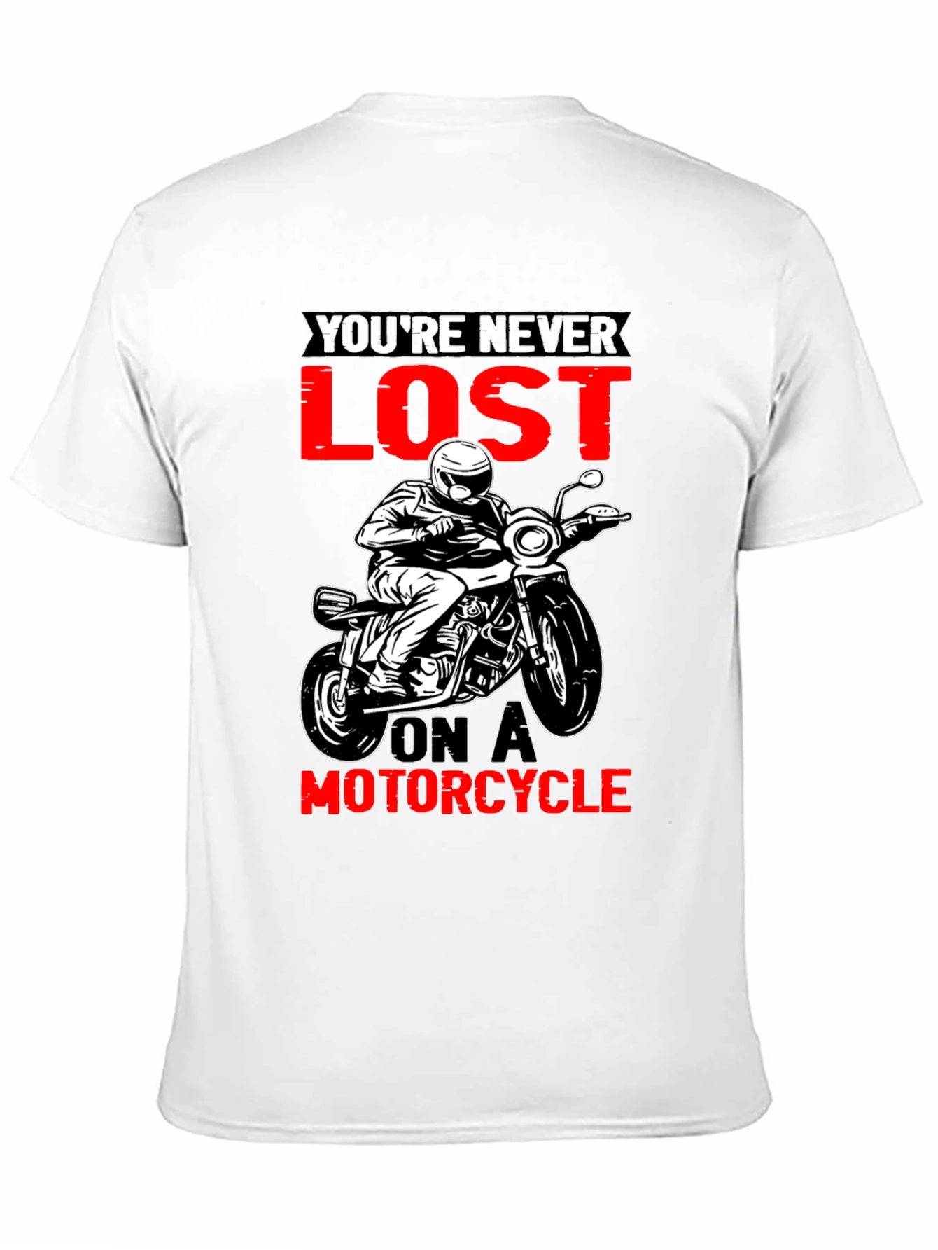 Black Motorcycle T-Shirt - You're Never Lost Design view 11
