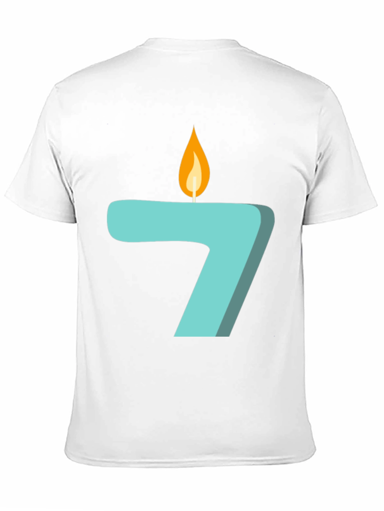 Black Number 7 Birthday Candle Graphic T-Shirt view 11