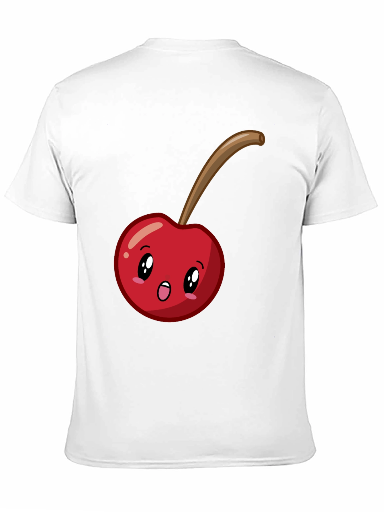 Black Cute Cherry Cartoon Graphic T-Shirt - Black view 11