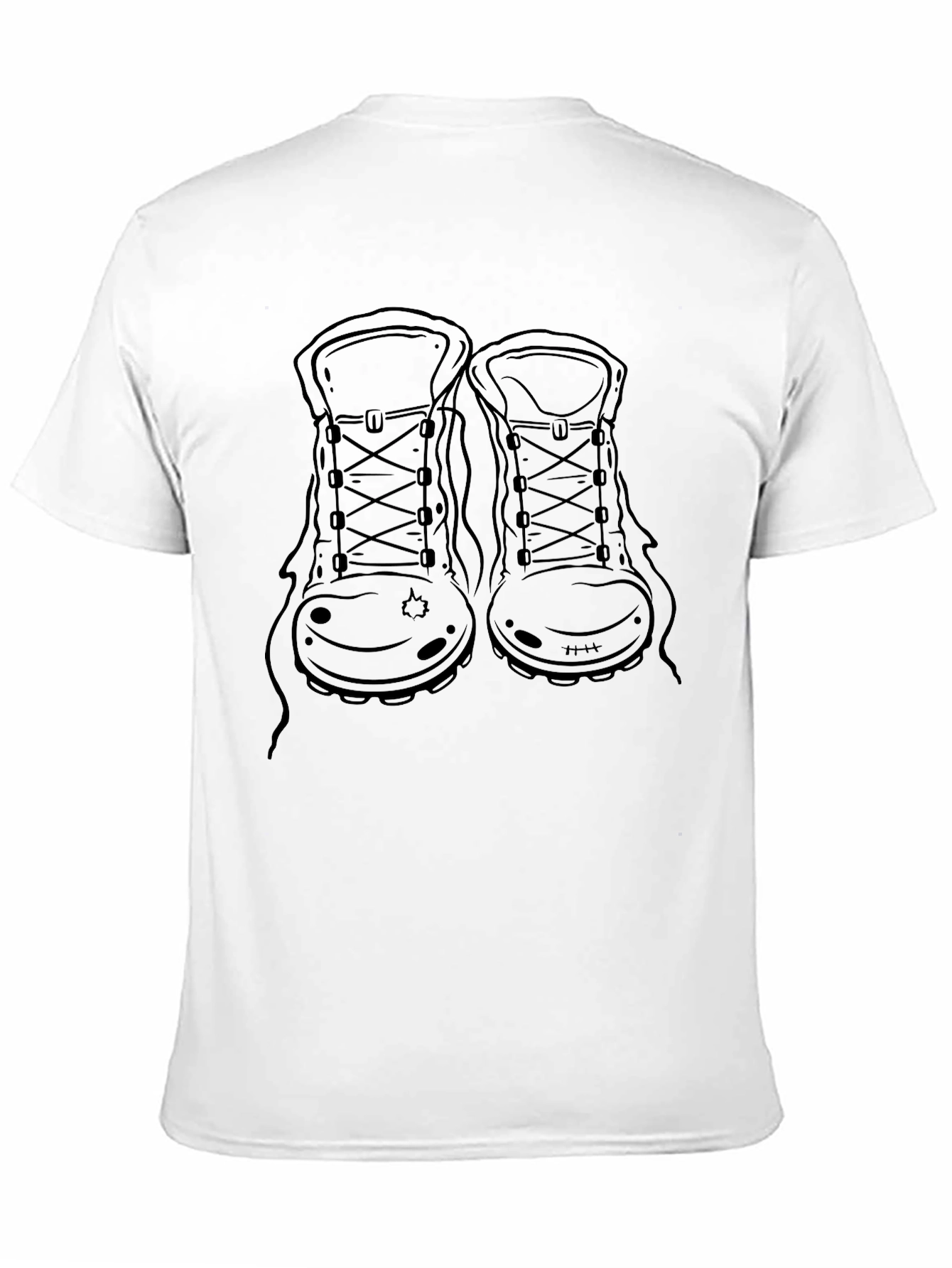 Black Hiking Boots Graphic Tee - Black Cotton Shirt view 11