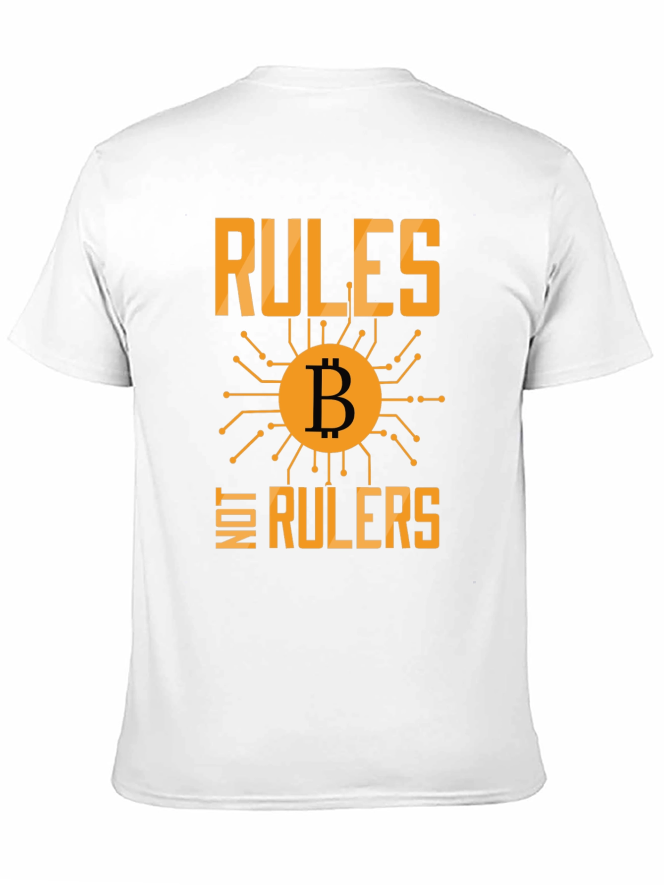 Black Bitcoin Rules Not Rulers Graphic T-Shirt view 11