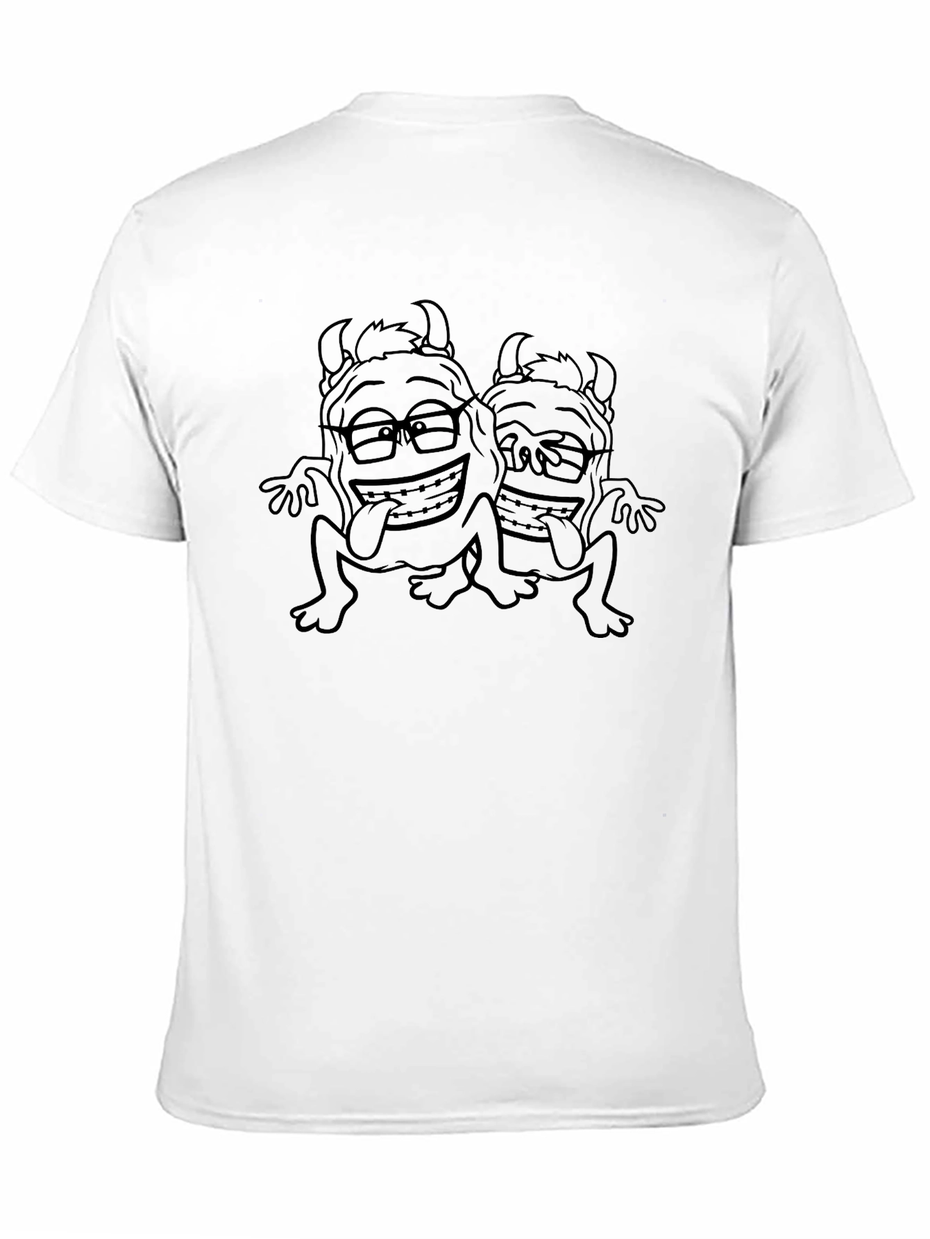 Black Monster Duo Graphic Tee - Black Cotton Blend Shirt view 11