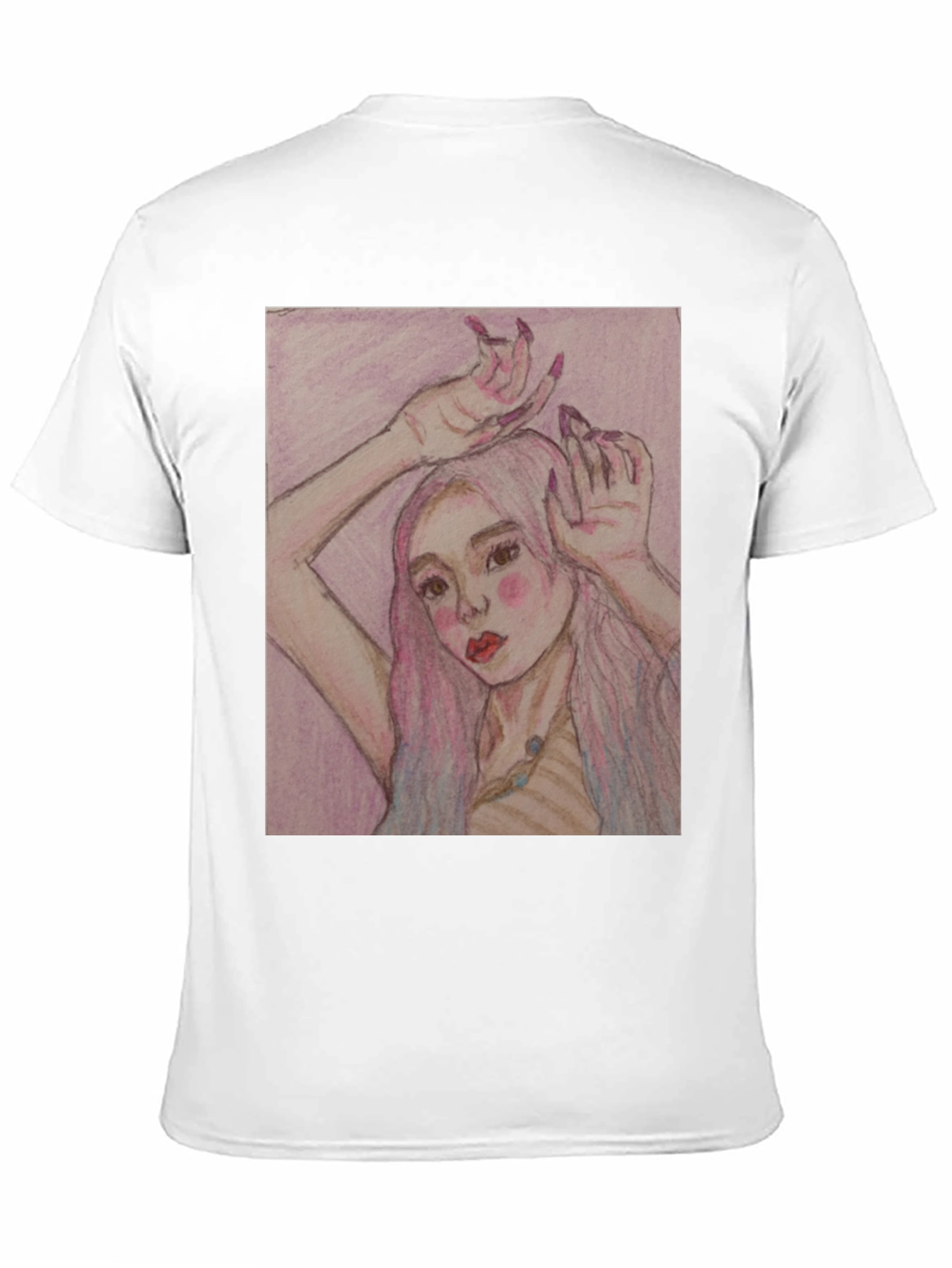 Black Artistic Woman Graphic Print Black T-Shirt view 11