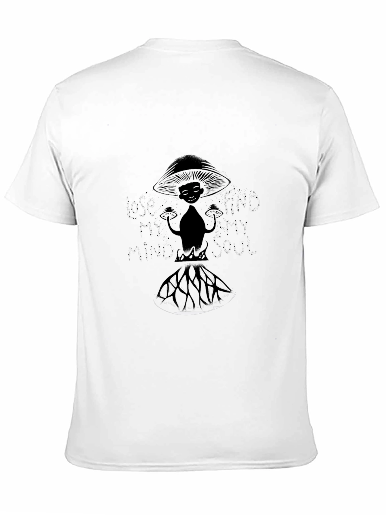 Black Mushroom Man Graphic Tee - Black Cotton view 11