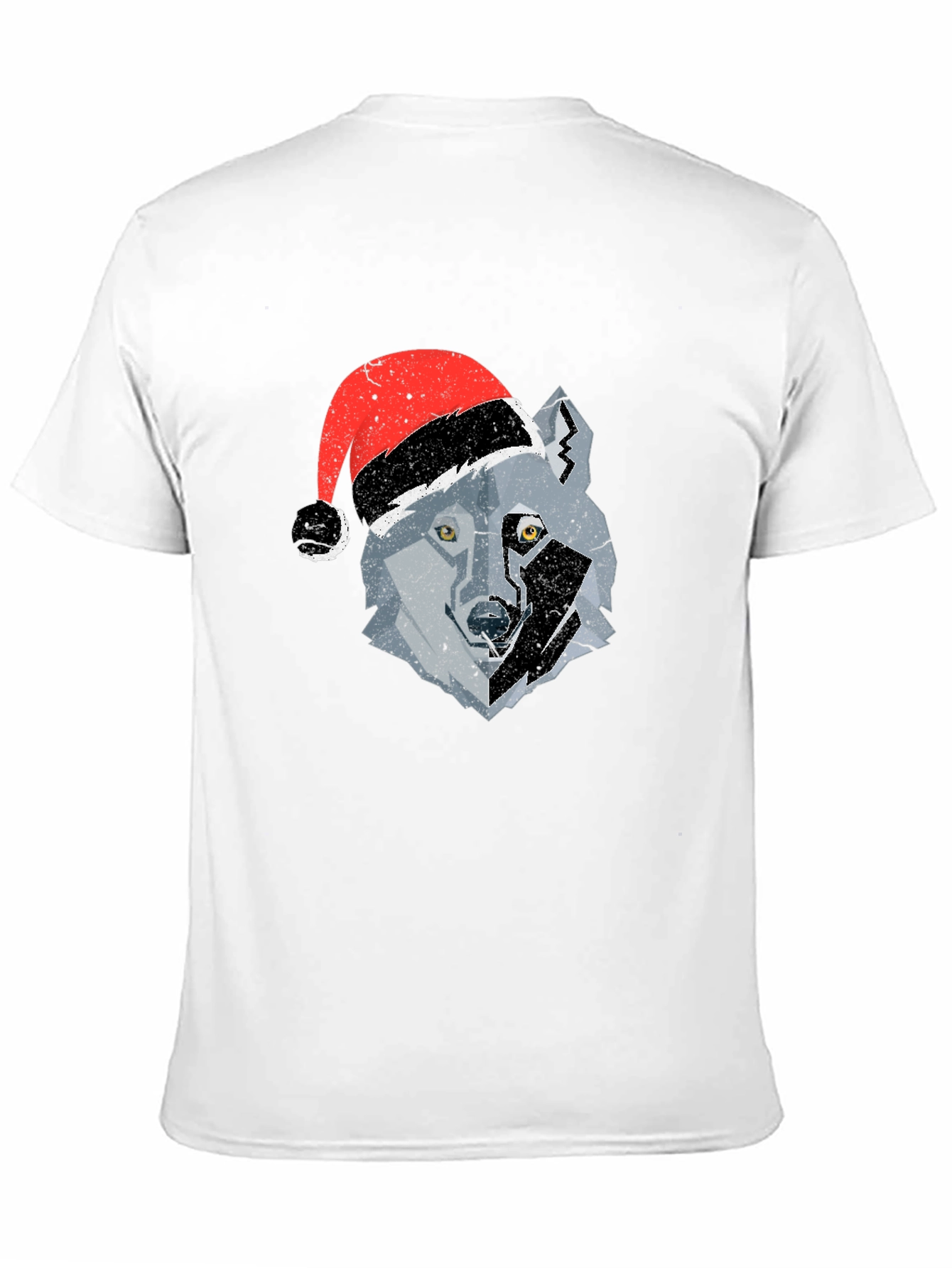 Black Wolf Santa Hat Graphic Tee view 11