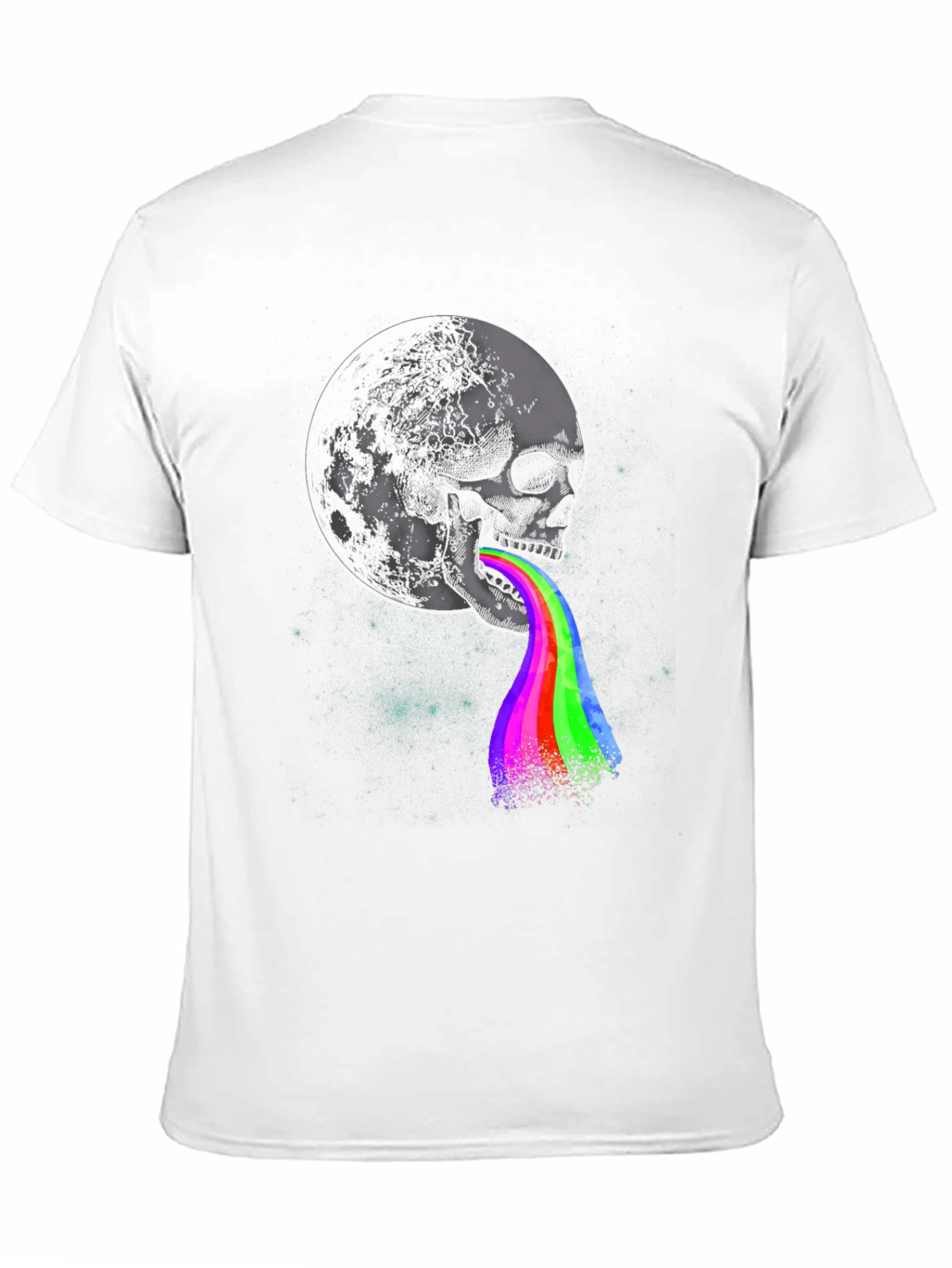 Black Skull Moon Rainbow Graphic Tee - Dark Style view 11