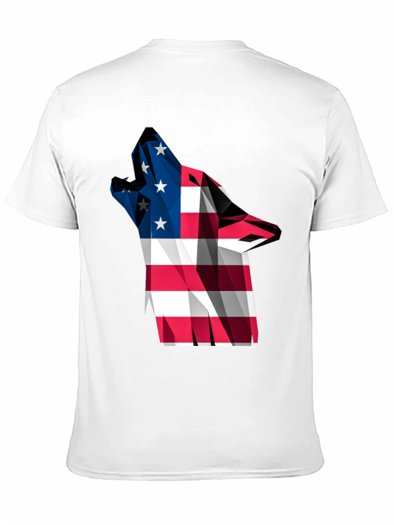 Black American Flag Wolf Graphic Tee view 11